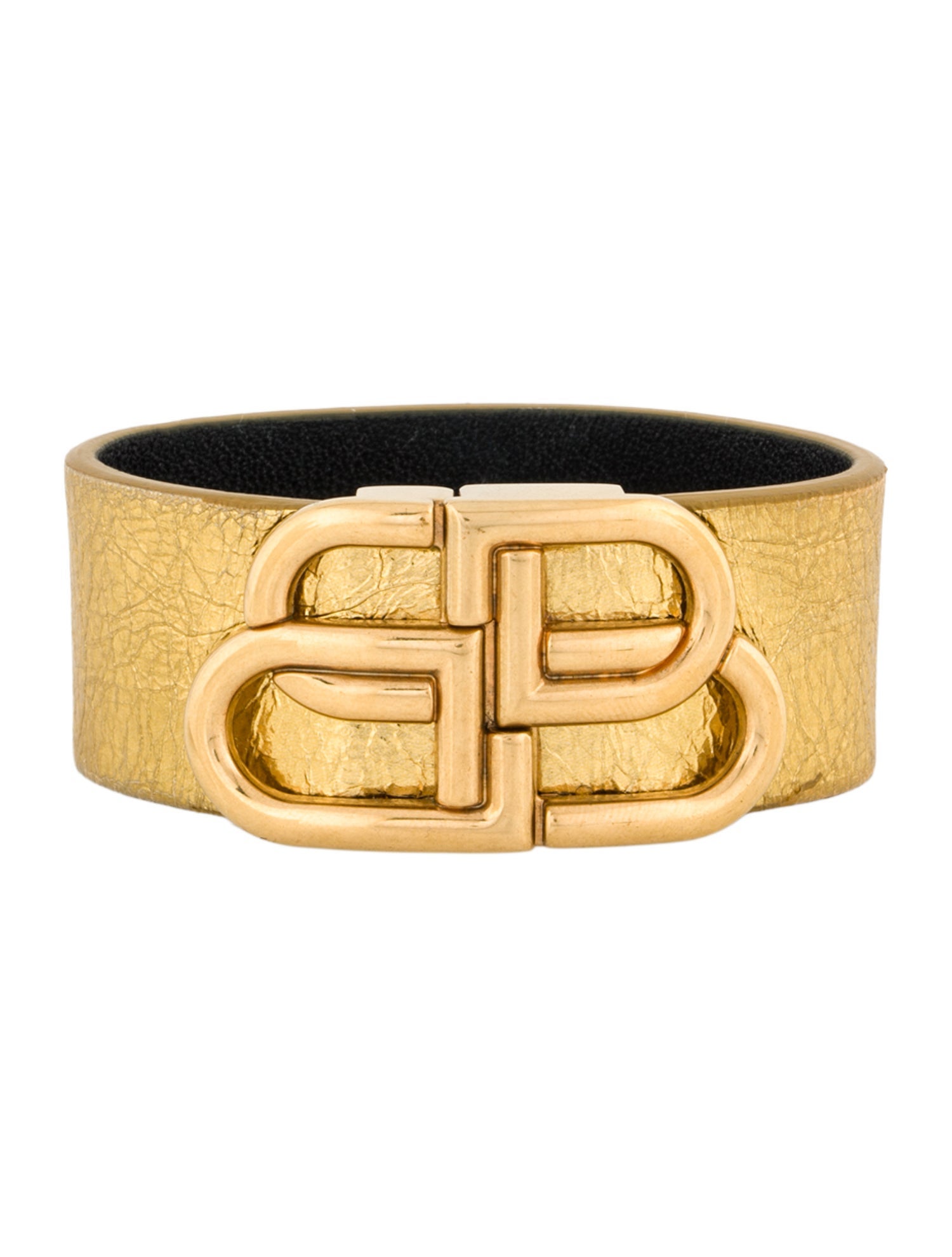 Balenciaga Leather BB Wrap Bracelet