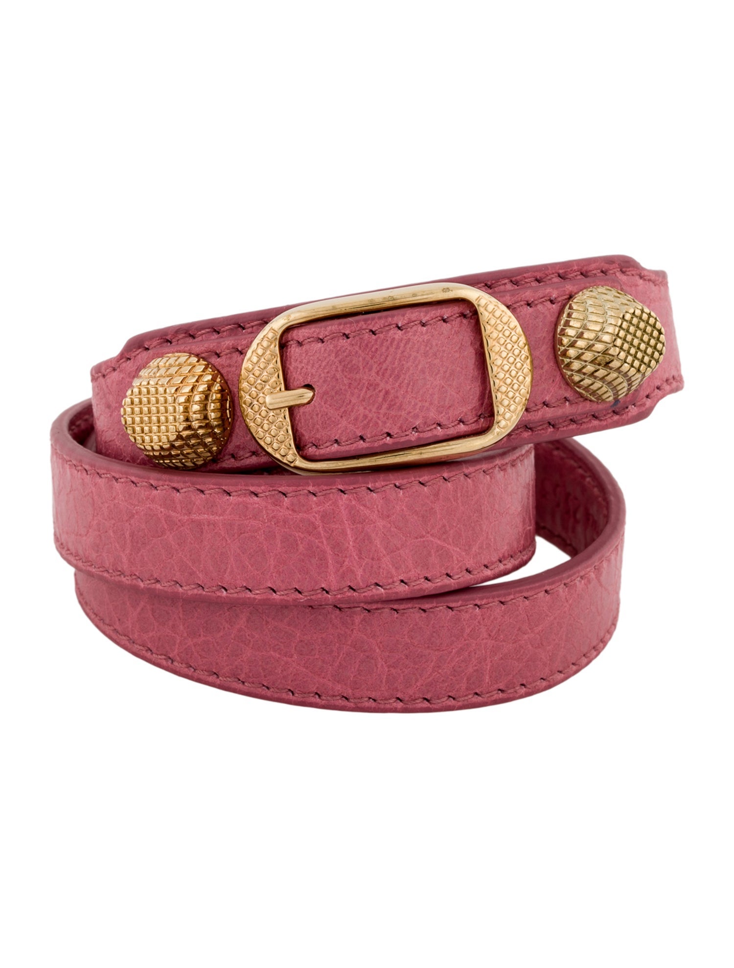 Balenciaga Leather Arena Stud Wrap Bracelet