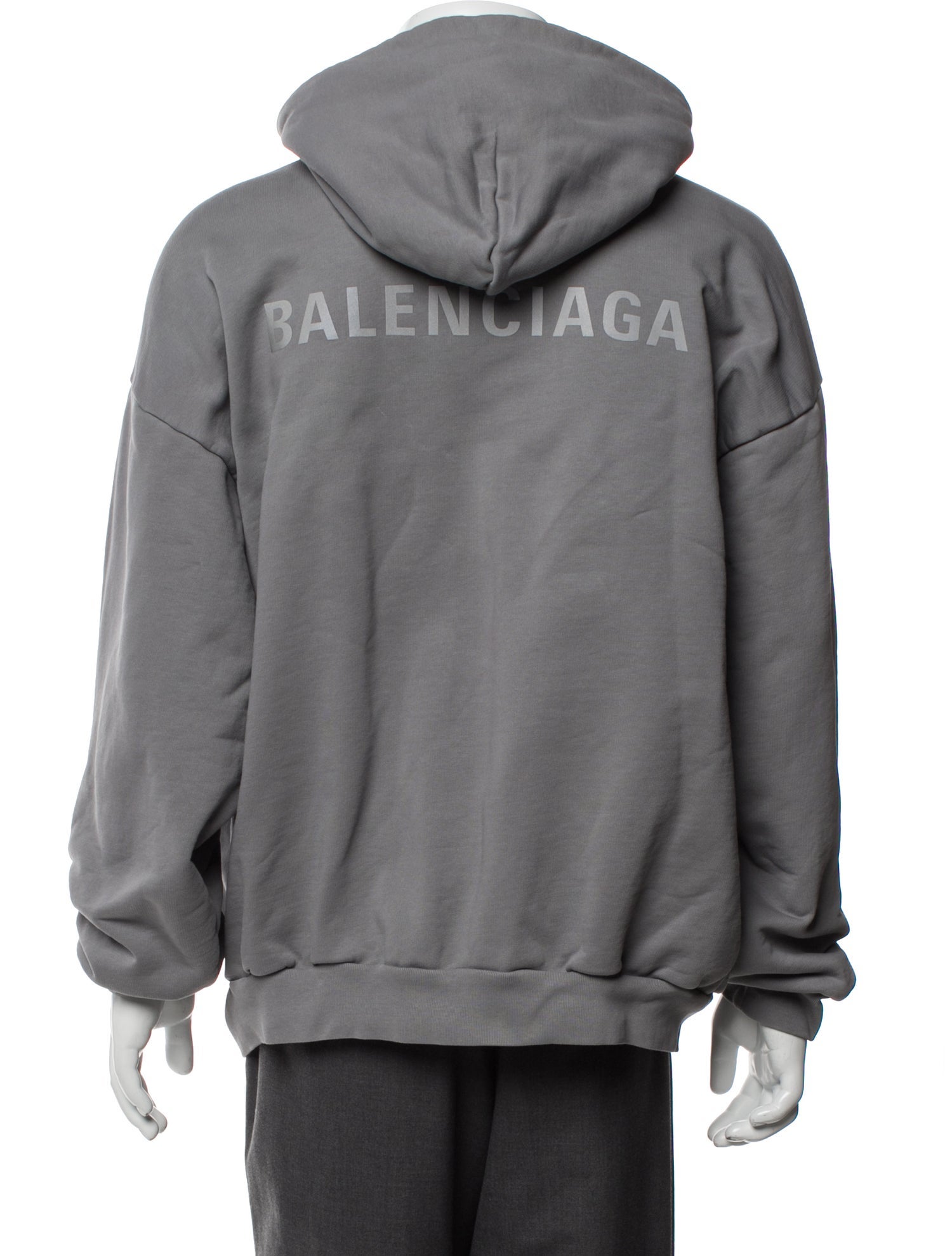 Balenciaga 2024 Graphic Print Hoodie - Grey Sweatshirts & Hoodies