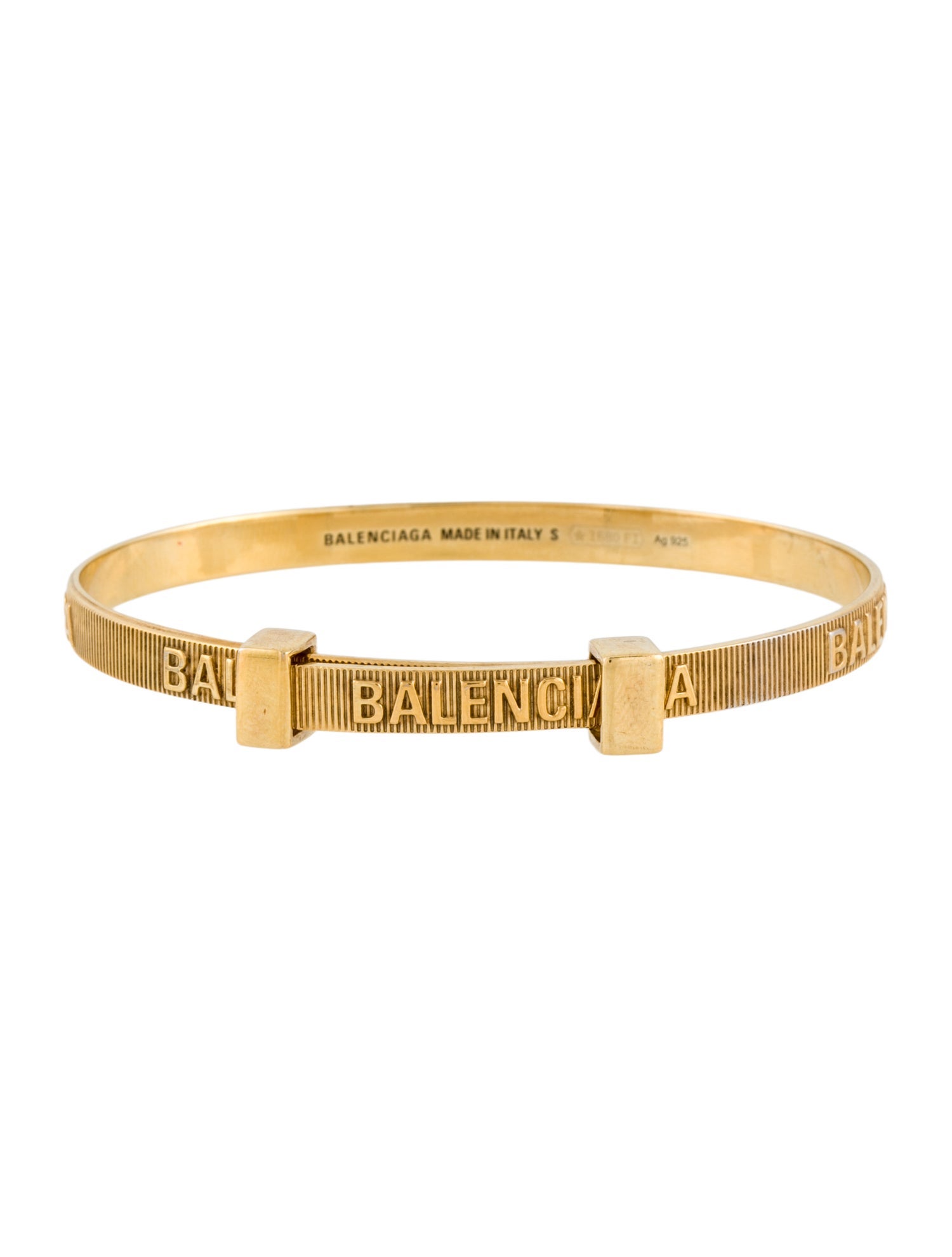 Balenciaga Force Striped Bangle Bracelet