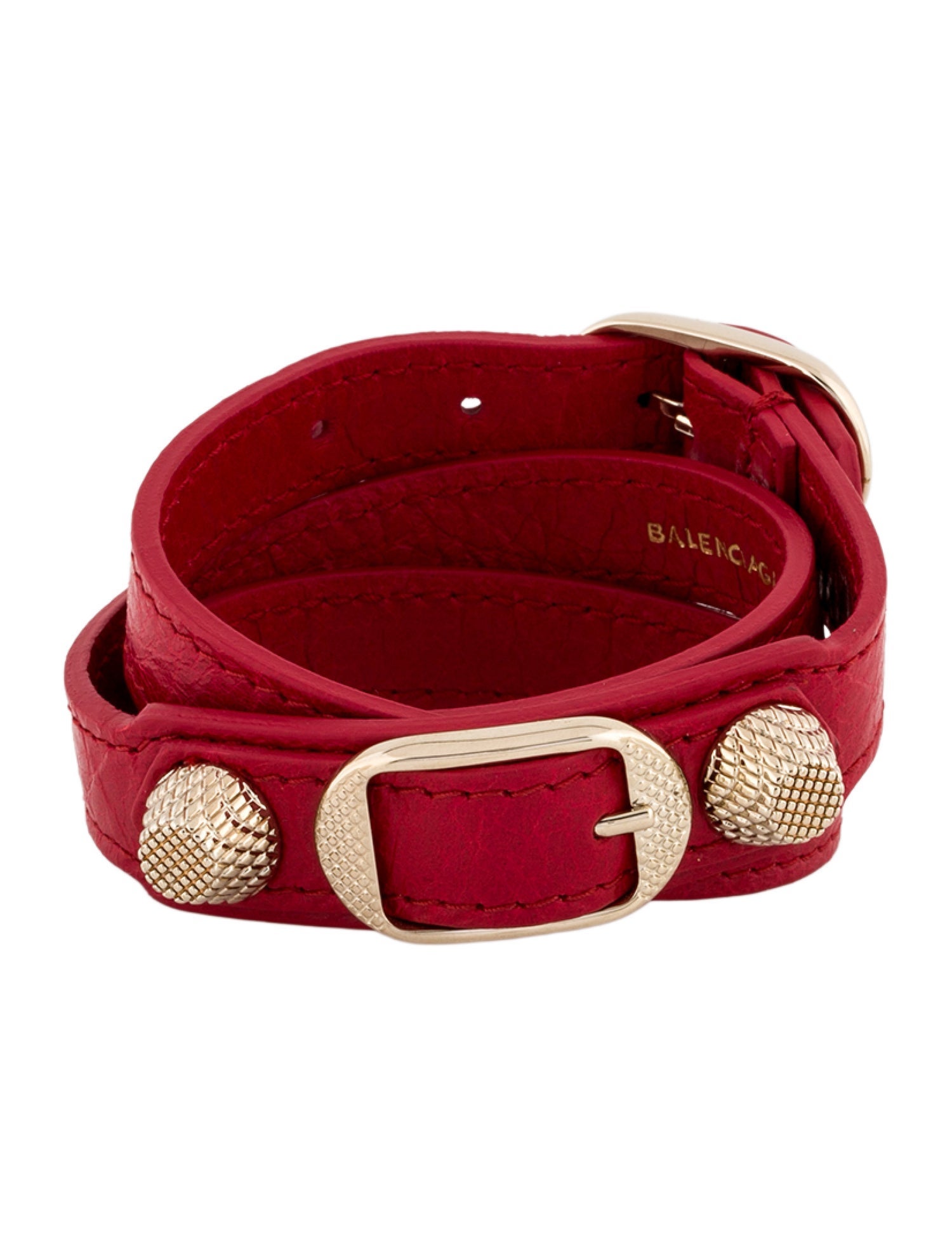 Balenciaga Leather Arena Giant Wrap Bracelet