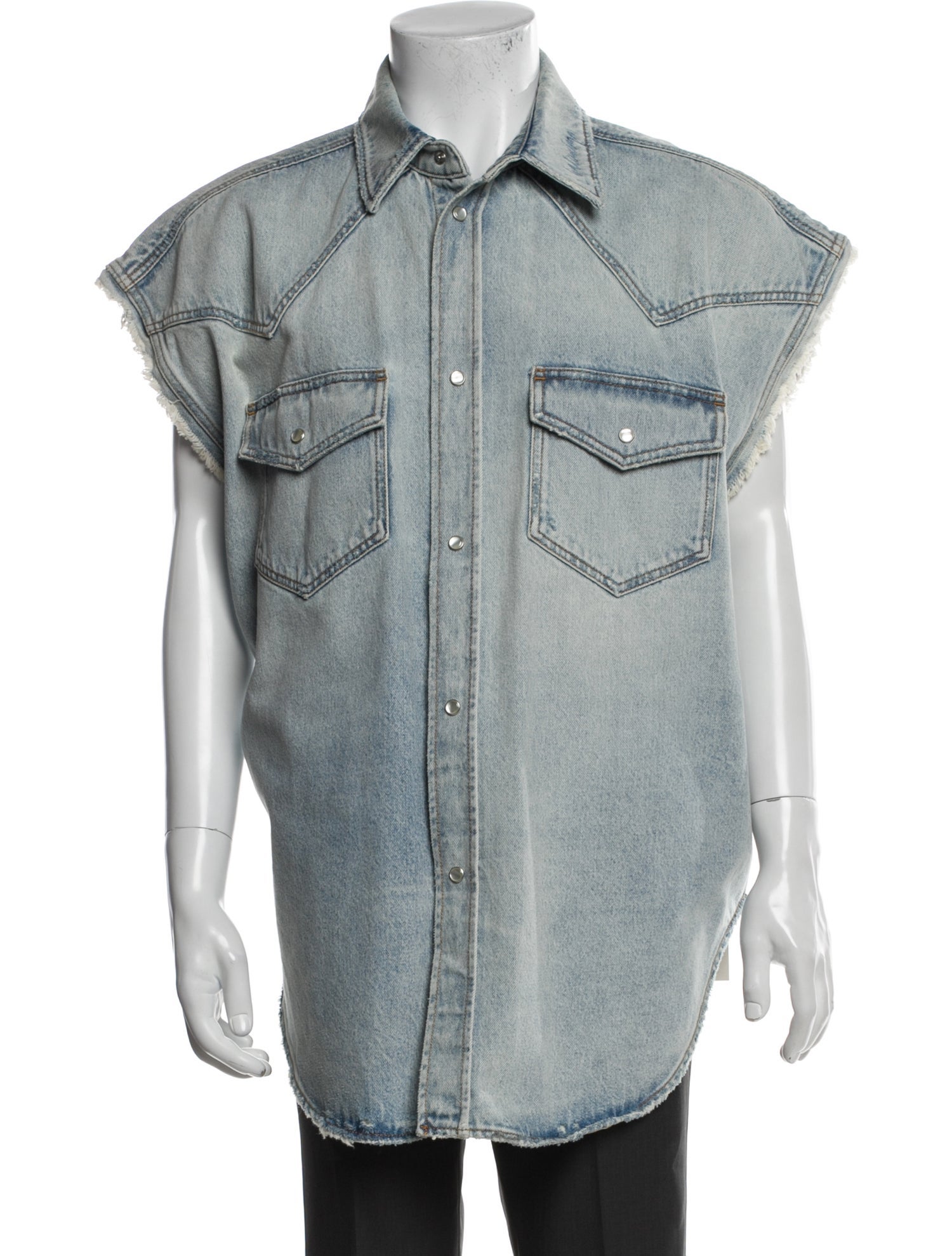Balenciaga 2021 Short Sleeve Denim Shirt