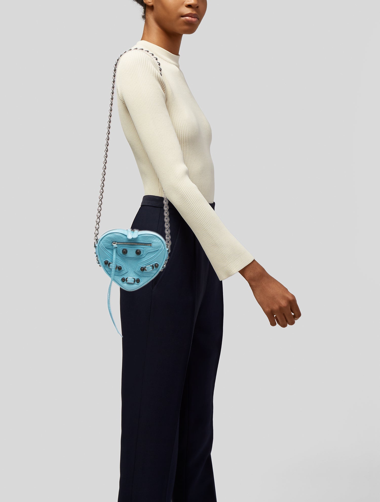 Balenciaga Leather Le Cagole Heart Mini Crossbody Bag