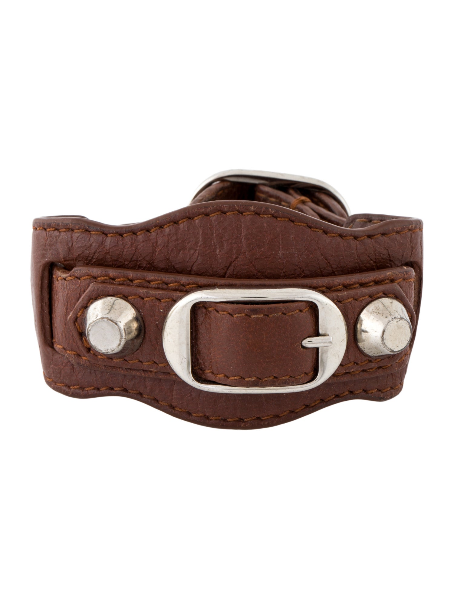 Balenciaga Leather Area Wrap Bracelet