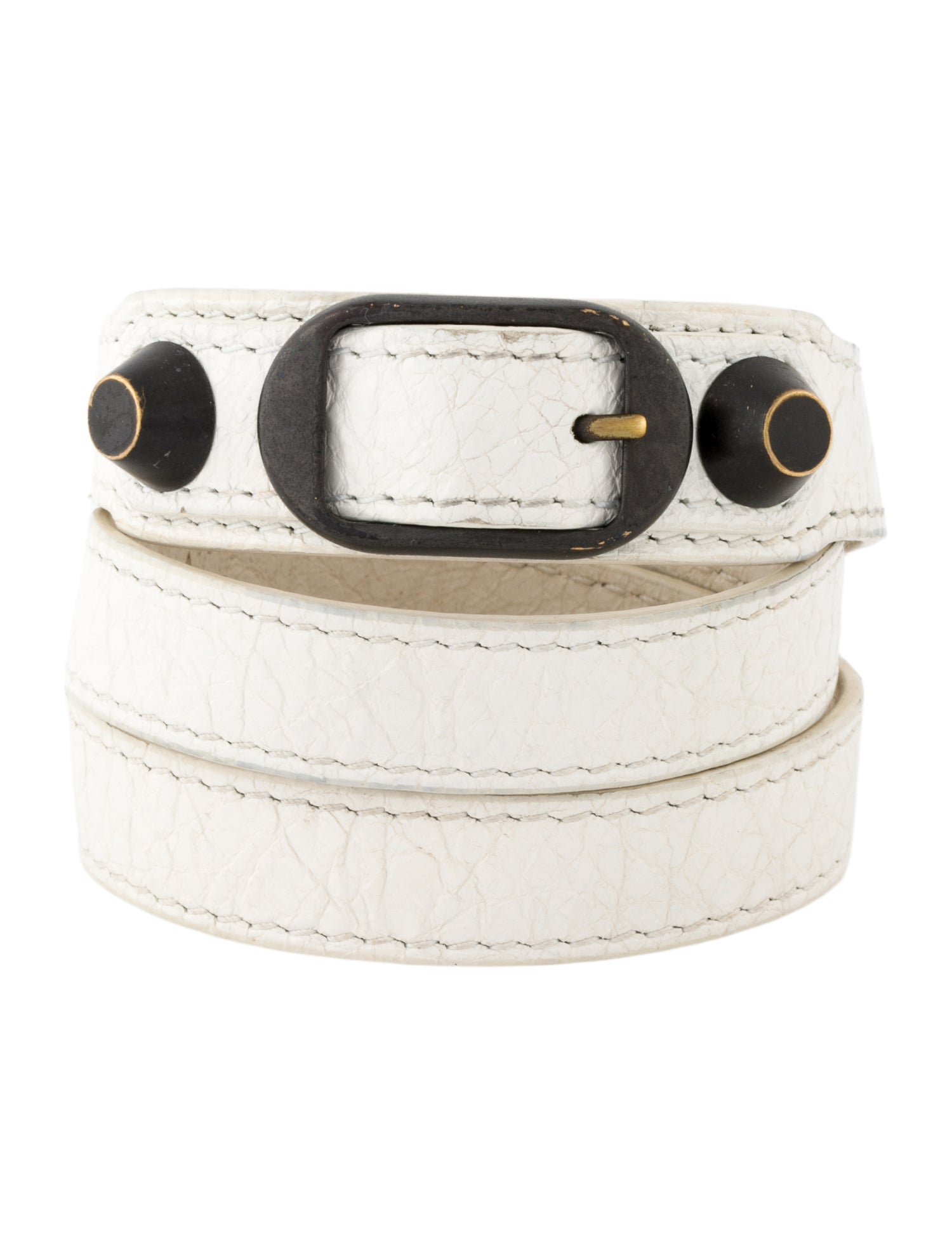 Balenciaga Leather Triple Wrap Bracelet