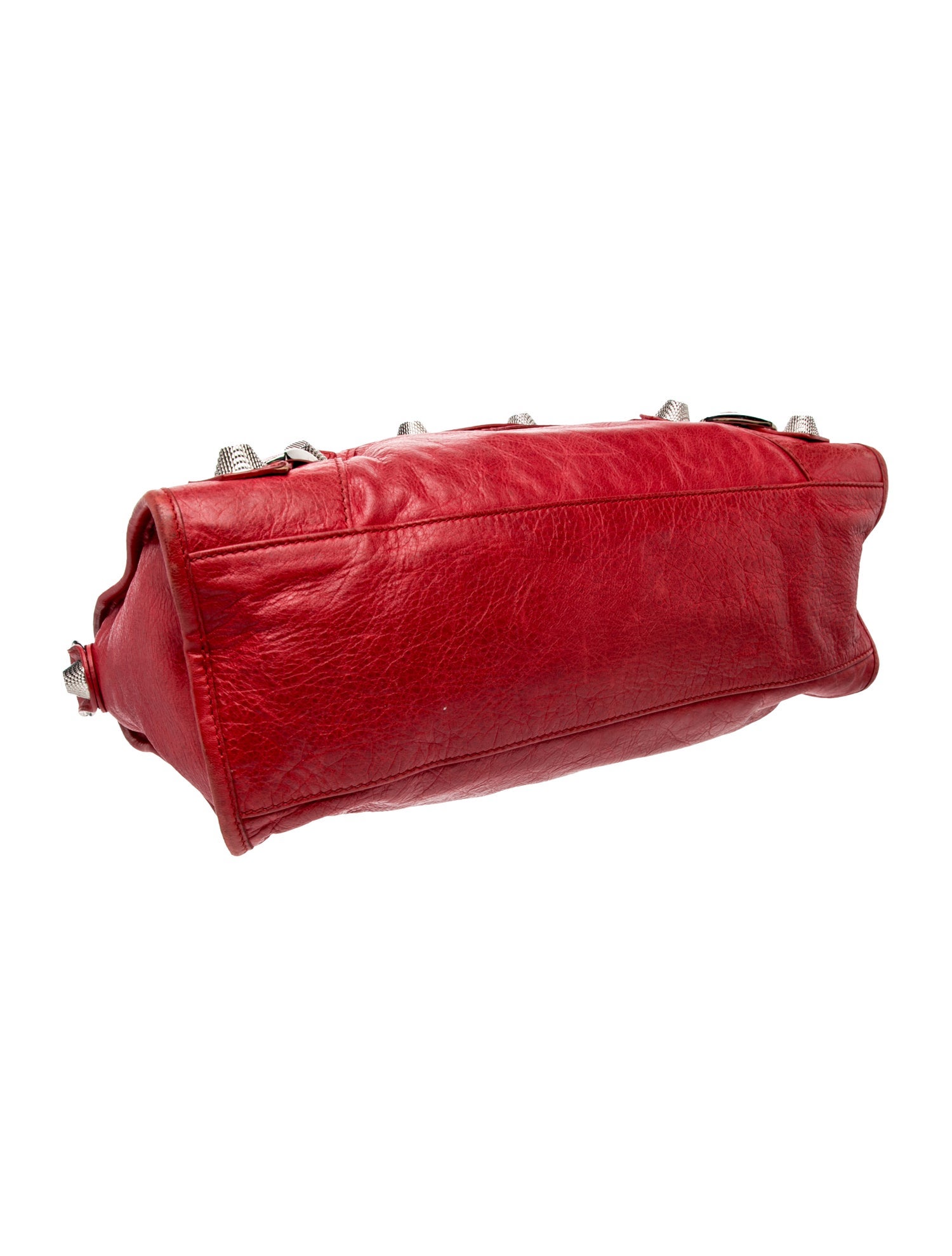 Balenciaga Leather Motocross City Giant - Red Handle Bags