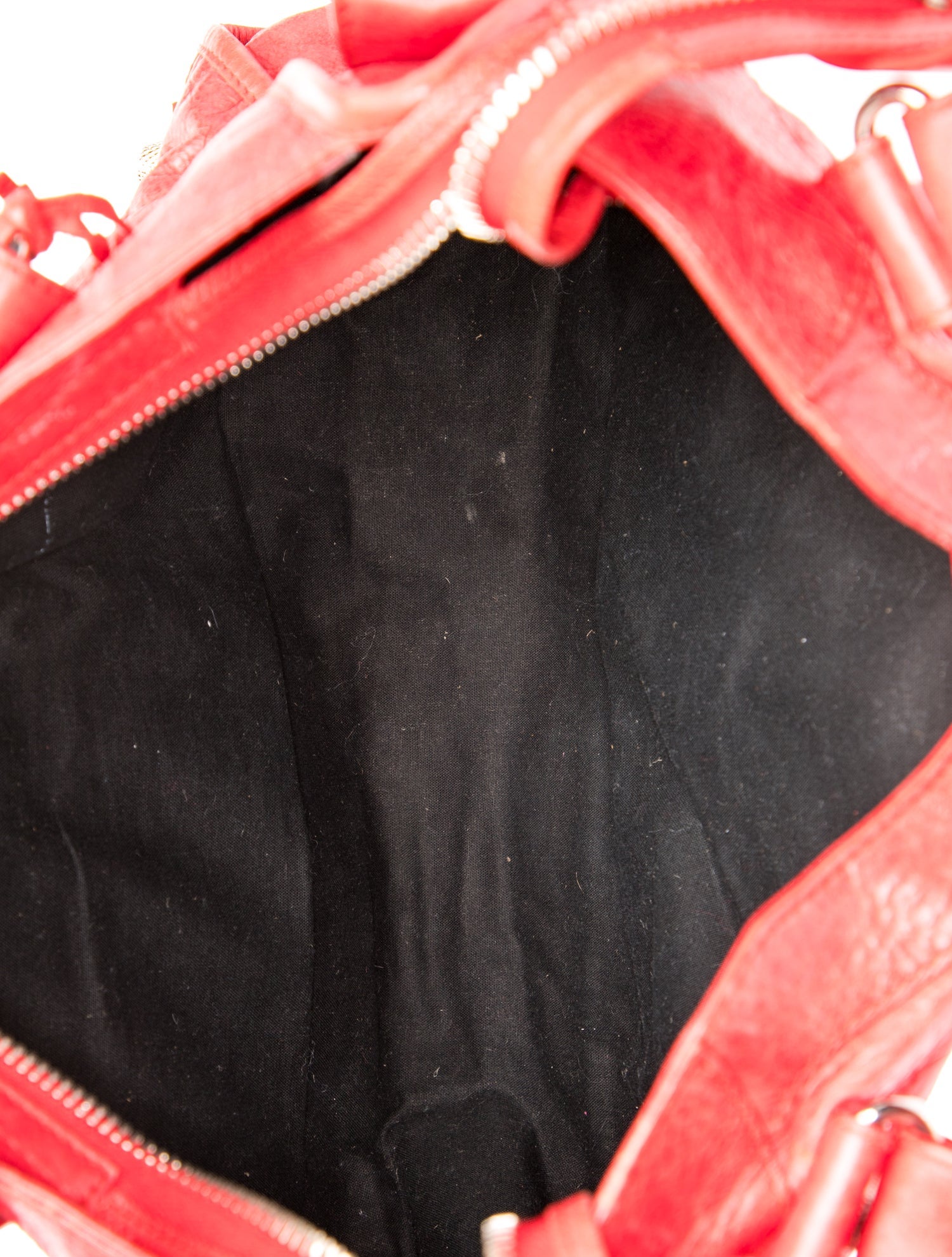 Balenciaga Leather Motocross City Giant - Red Handle Bags