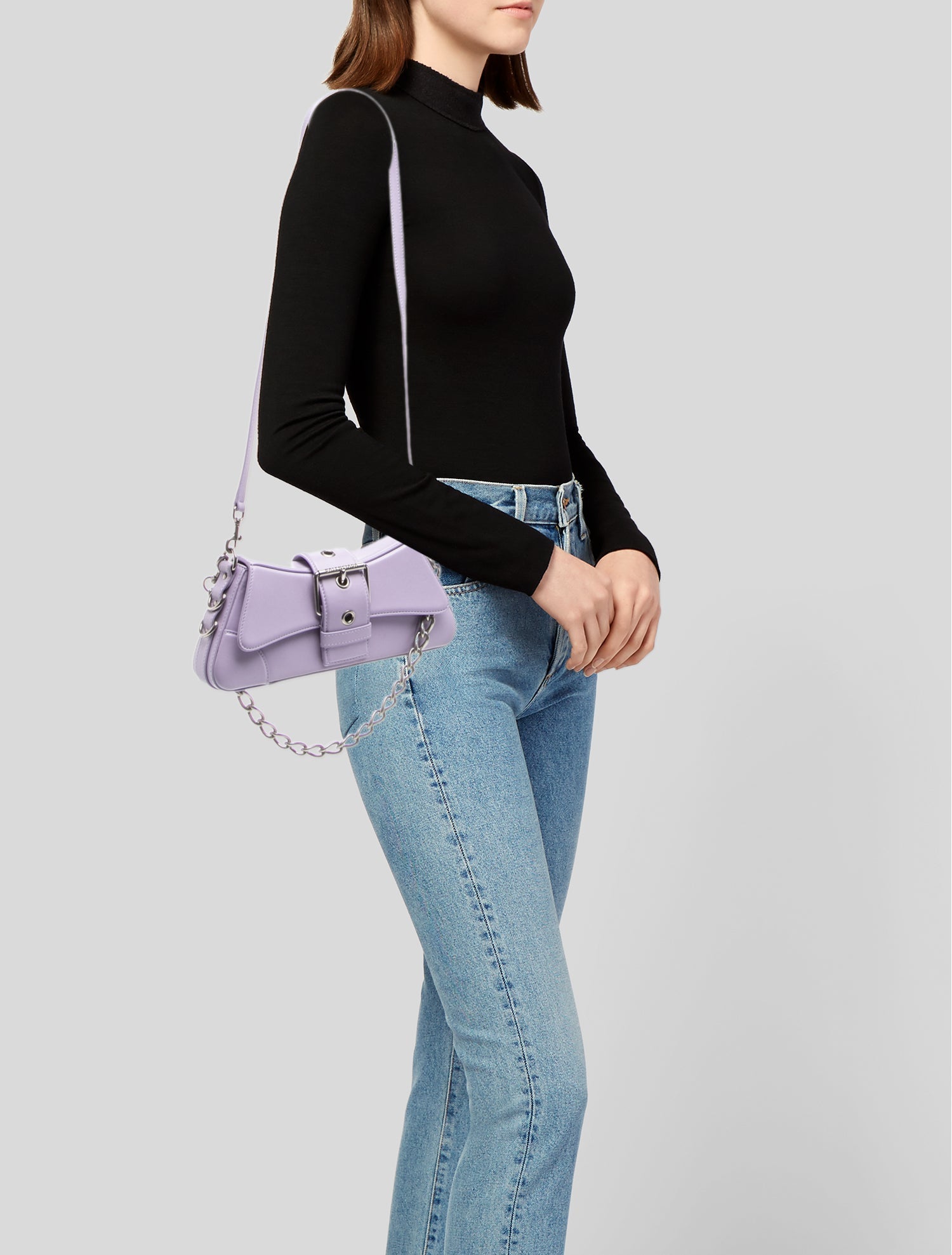 Balenciaga Leather Lindsay Shoulder Bag Small