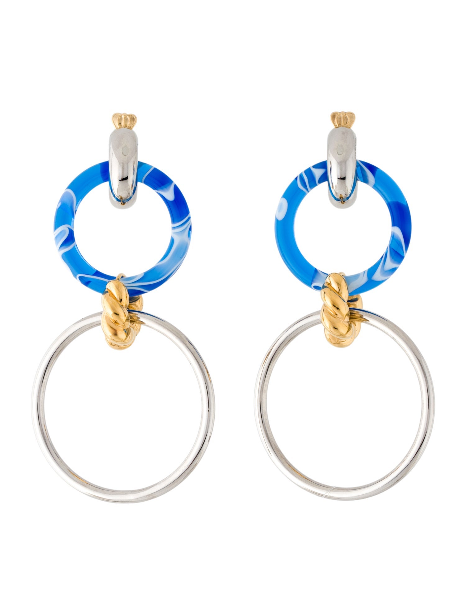 Balenciaga Resin Triple Drop Hoop Earrings