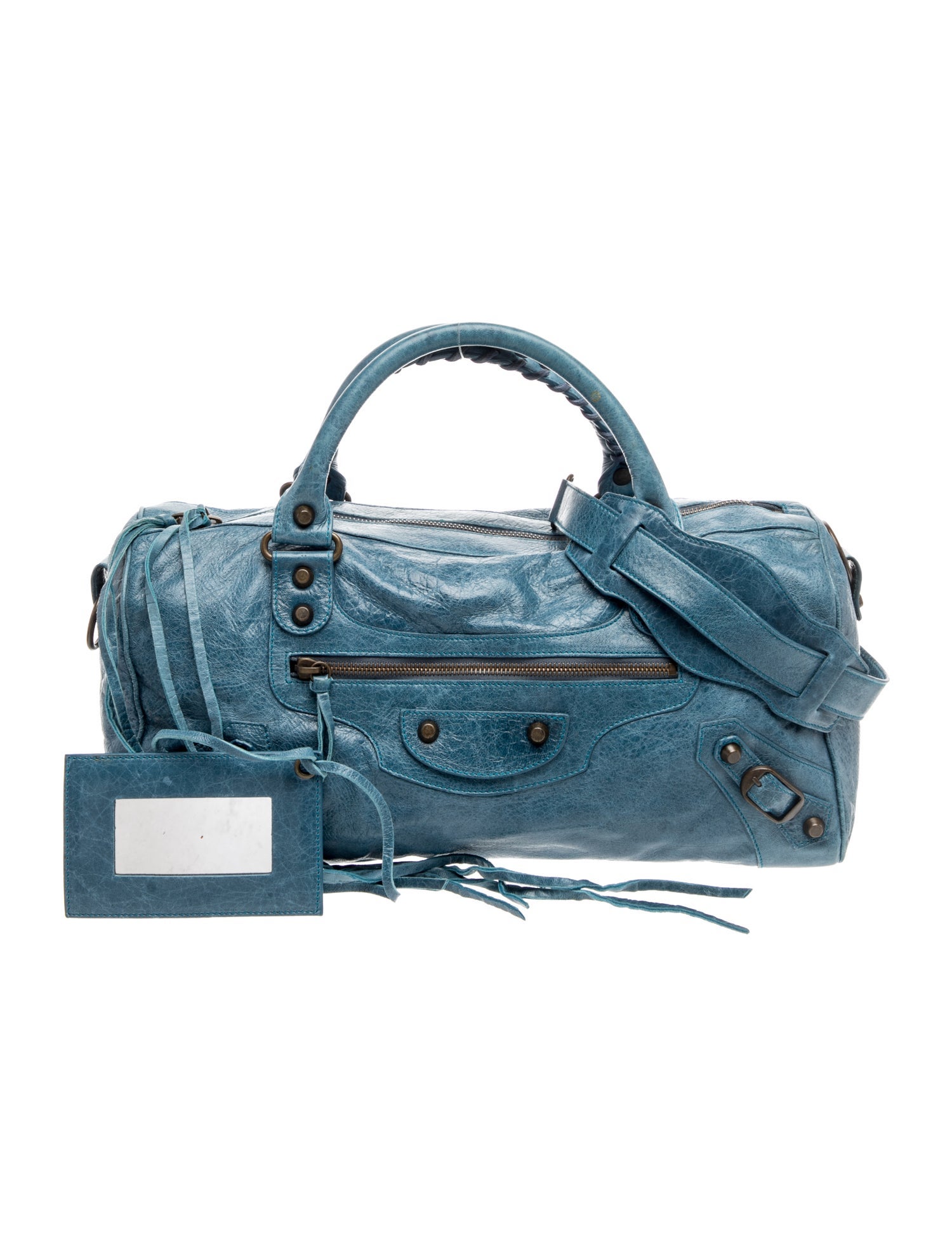 Balenciaga Leather Twiggy - Blue Handle Bags, Handbags - BAL379962