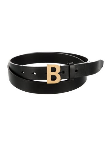 Pre-owned Balenciaga Skinny Leather Belt In Black