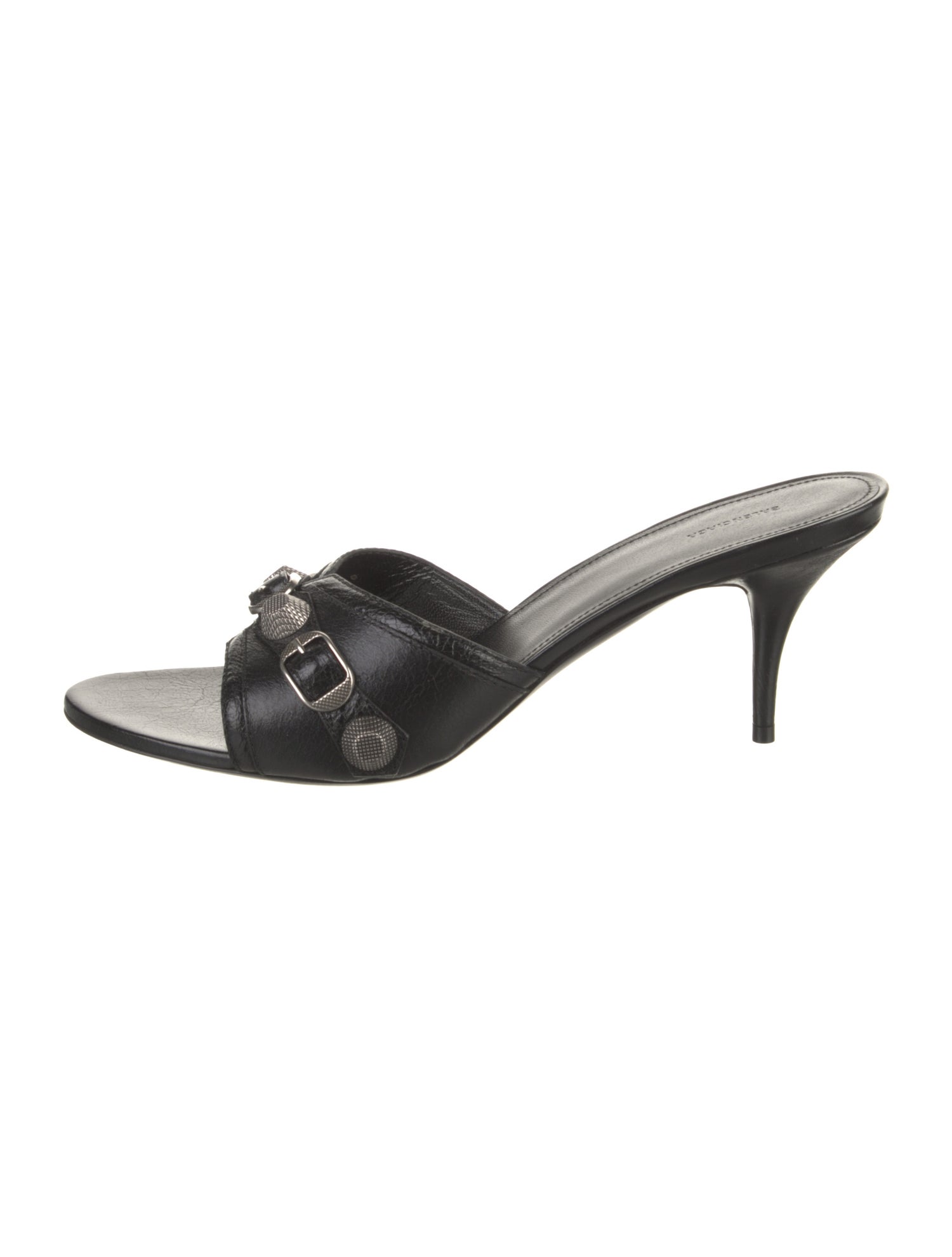 Balenciaga Leather Studded Accents Slides