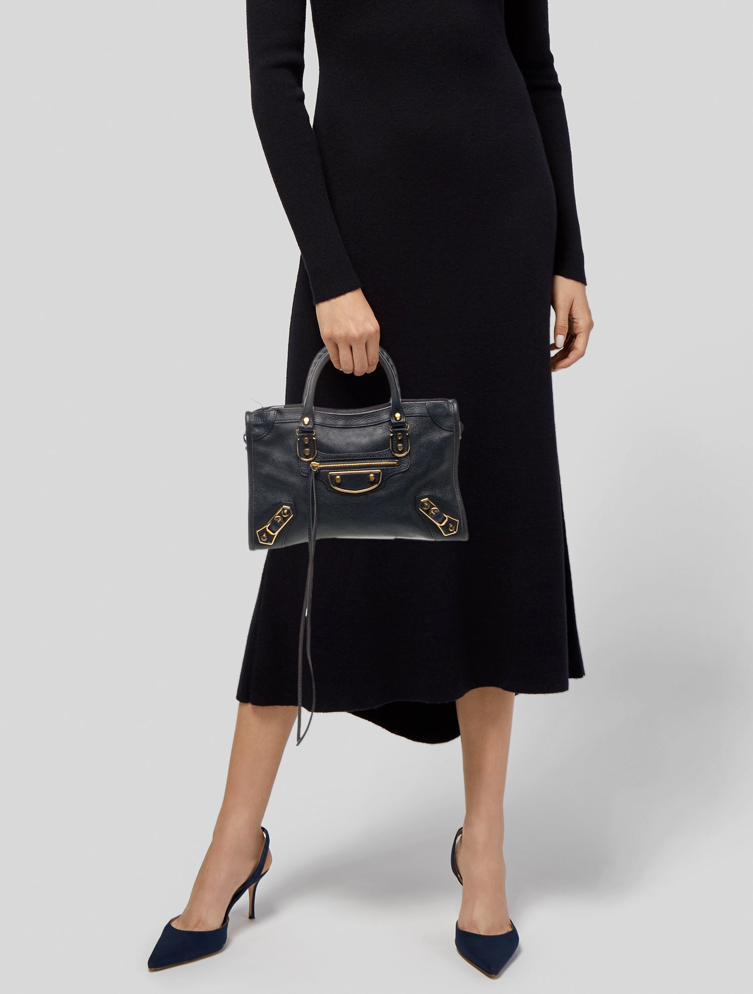 Balenciaga Leather Metallic Edge City S