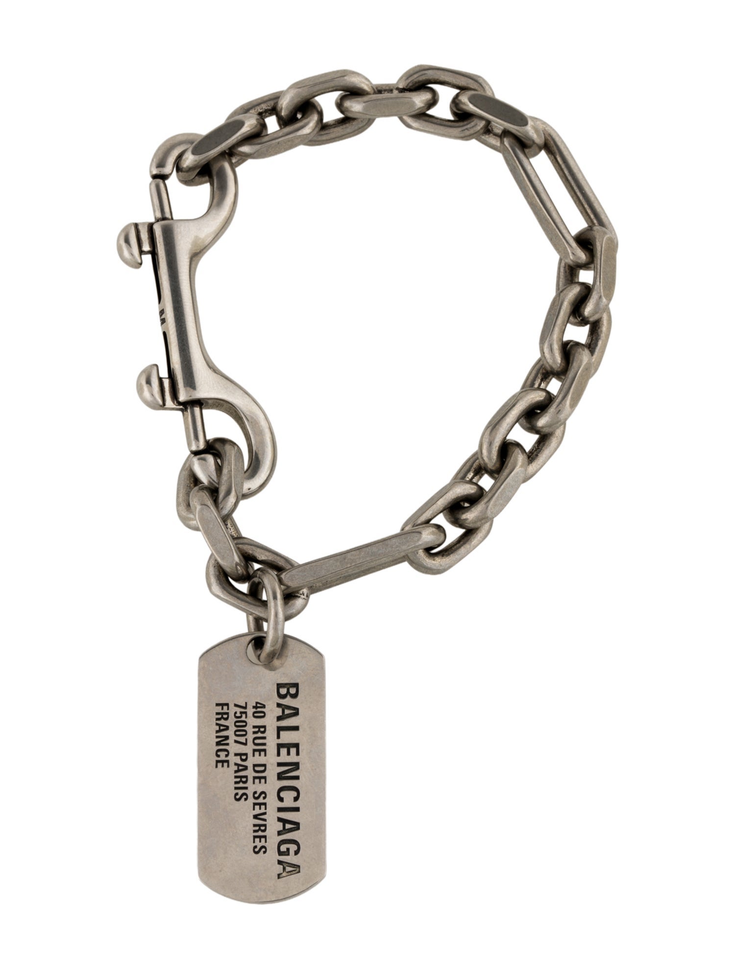 Balenciaga Tag Carabiner Link Bracelet