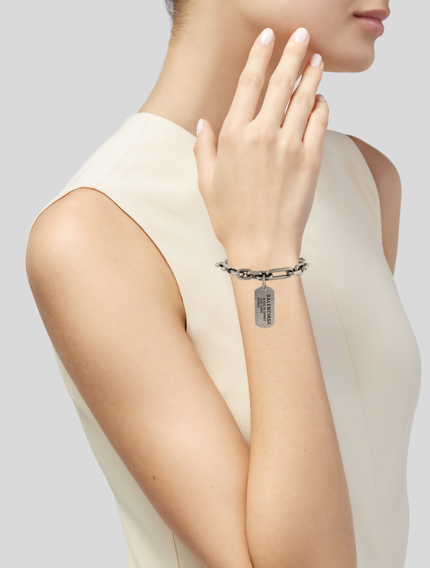 Balenciaga Tag Carabiner Link Bracelet