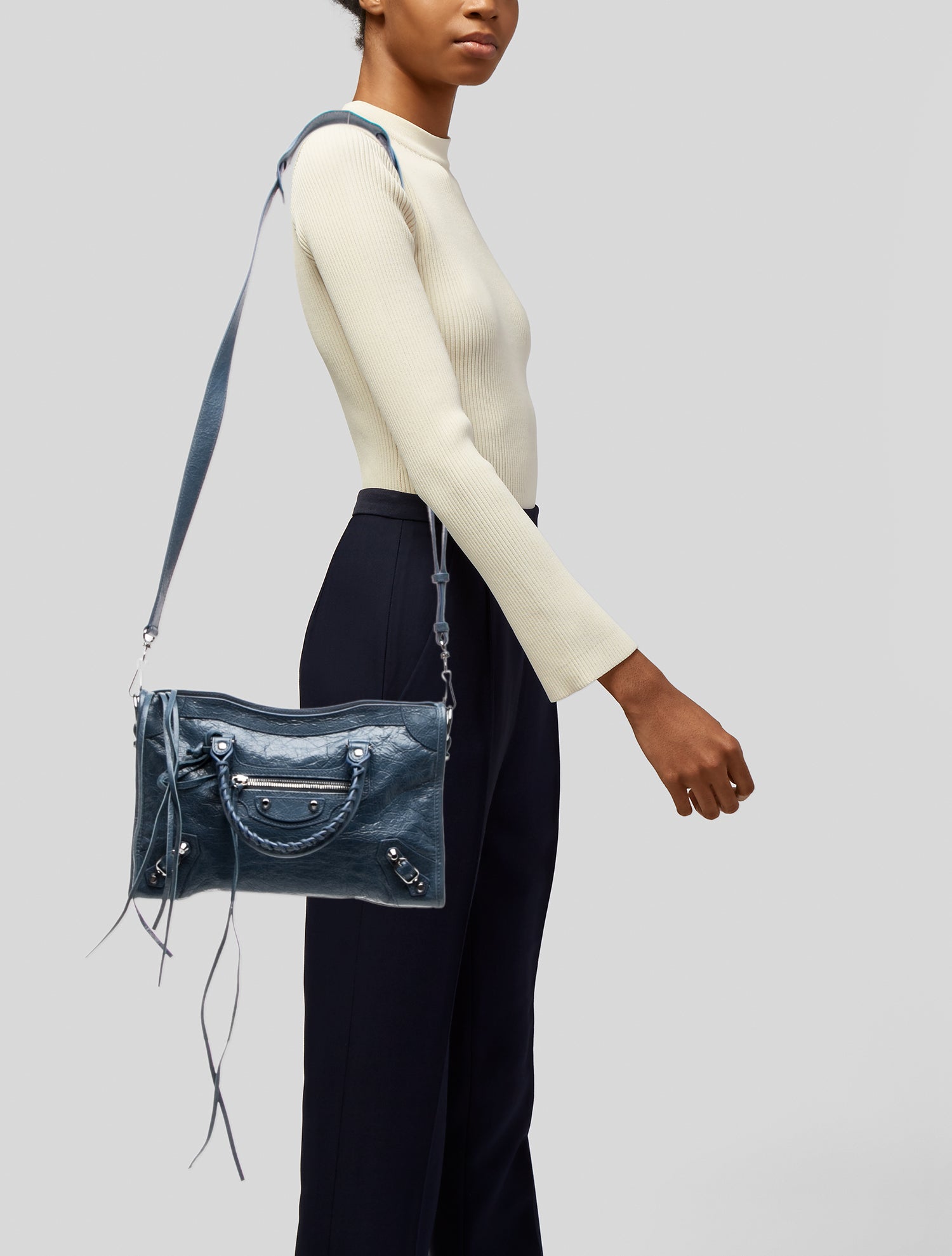 Balenciaga Leather Motocross Classic City Small