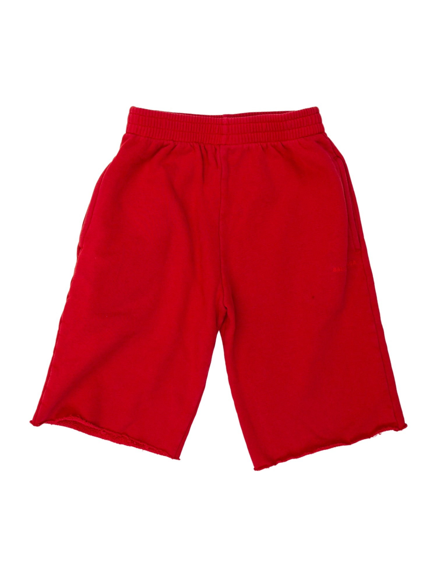Balenciaga Red cotton casual sweatpant shorts with elastic waist