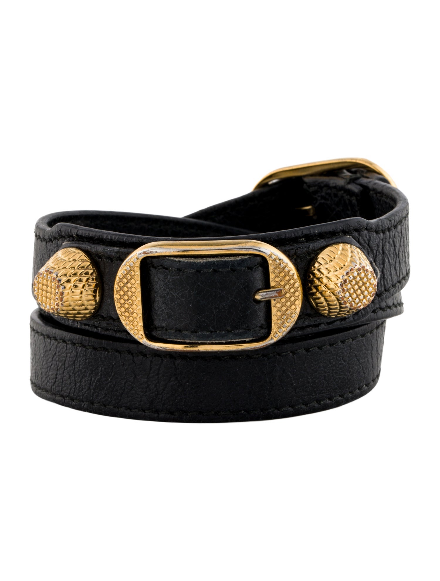 Balenciaga Leather Arena Giant Wrap Bracelet