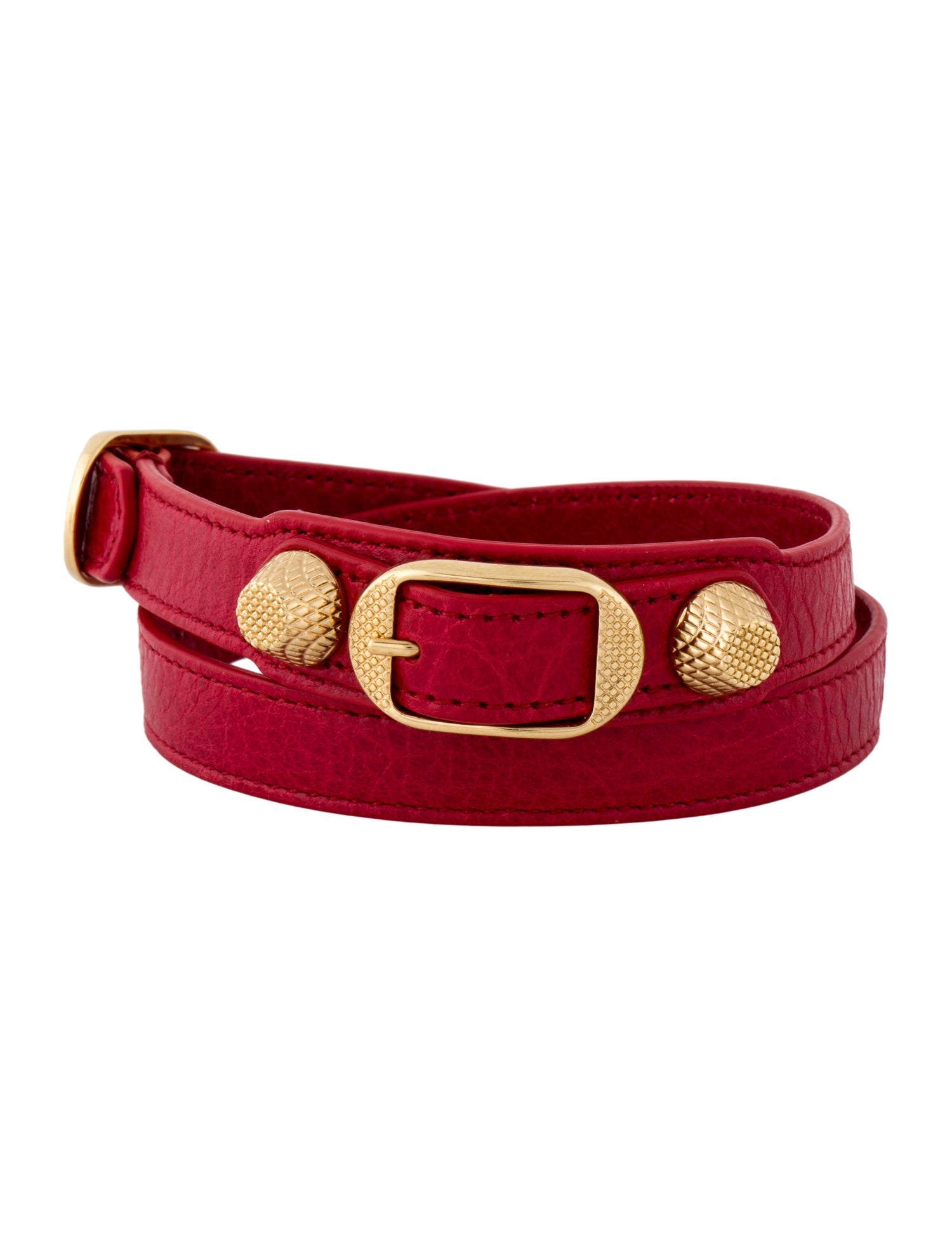Balenciaga Leather Area Giant Wrap Bracelet