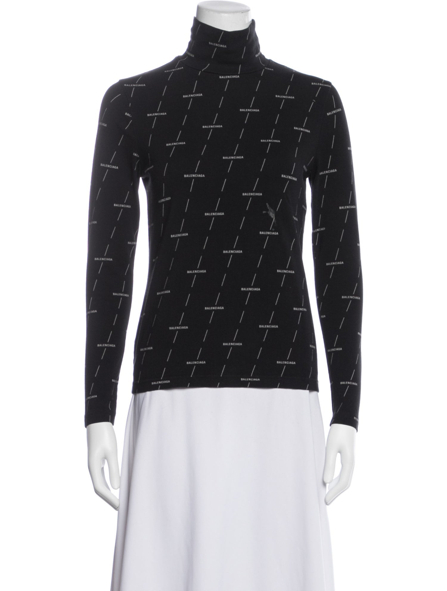 Balenciaga Graphic Print Turtleneck Top