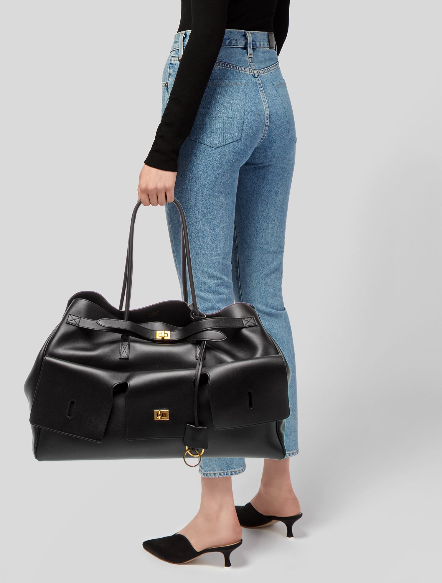 Balenciaga Scaffold Shopper Tote XL - Black Totes, Handbags