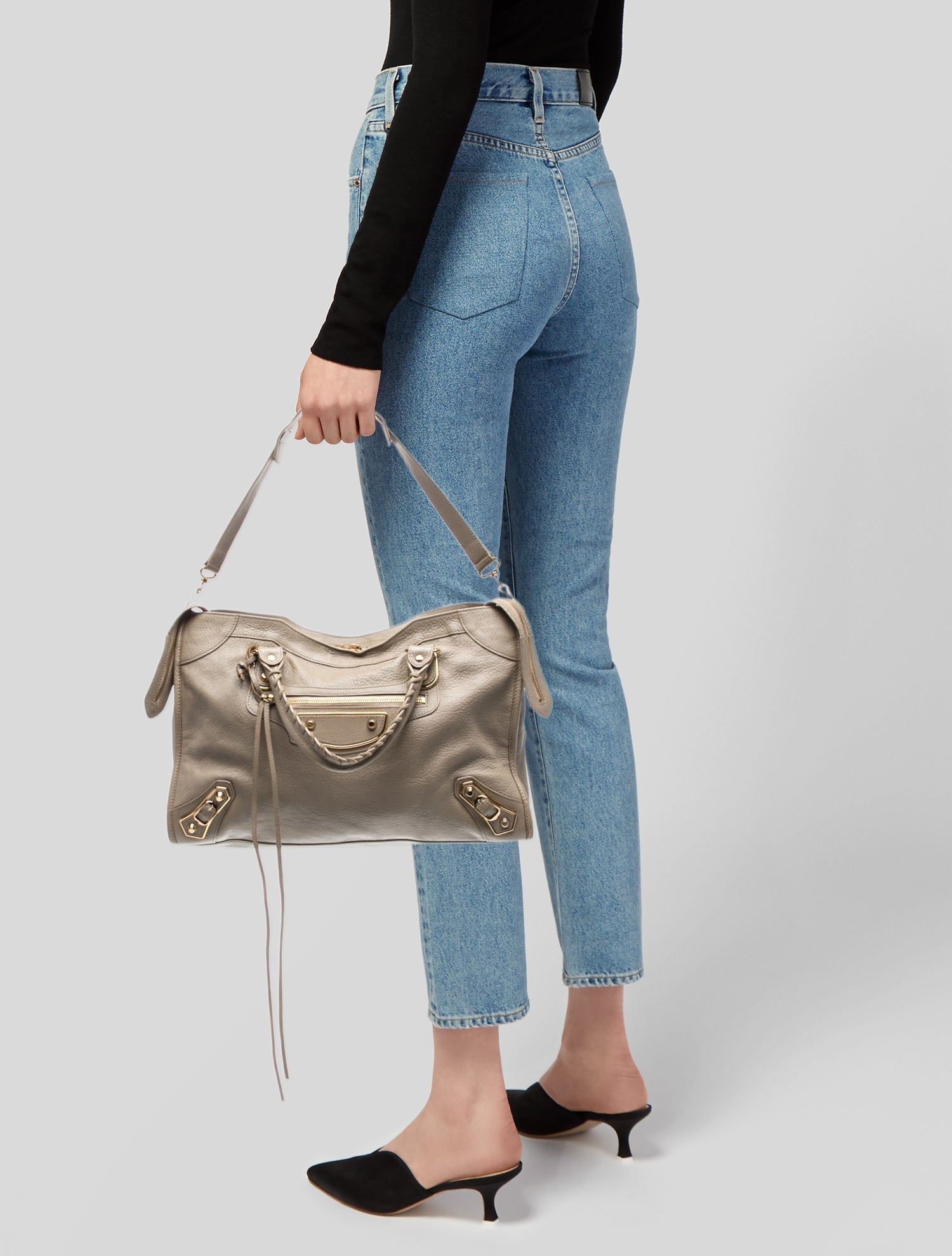 Balenciaga Leather Motocross City Metallic Edge