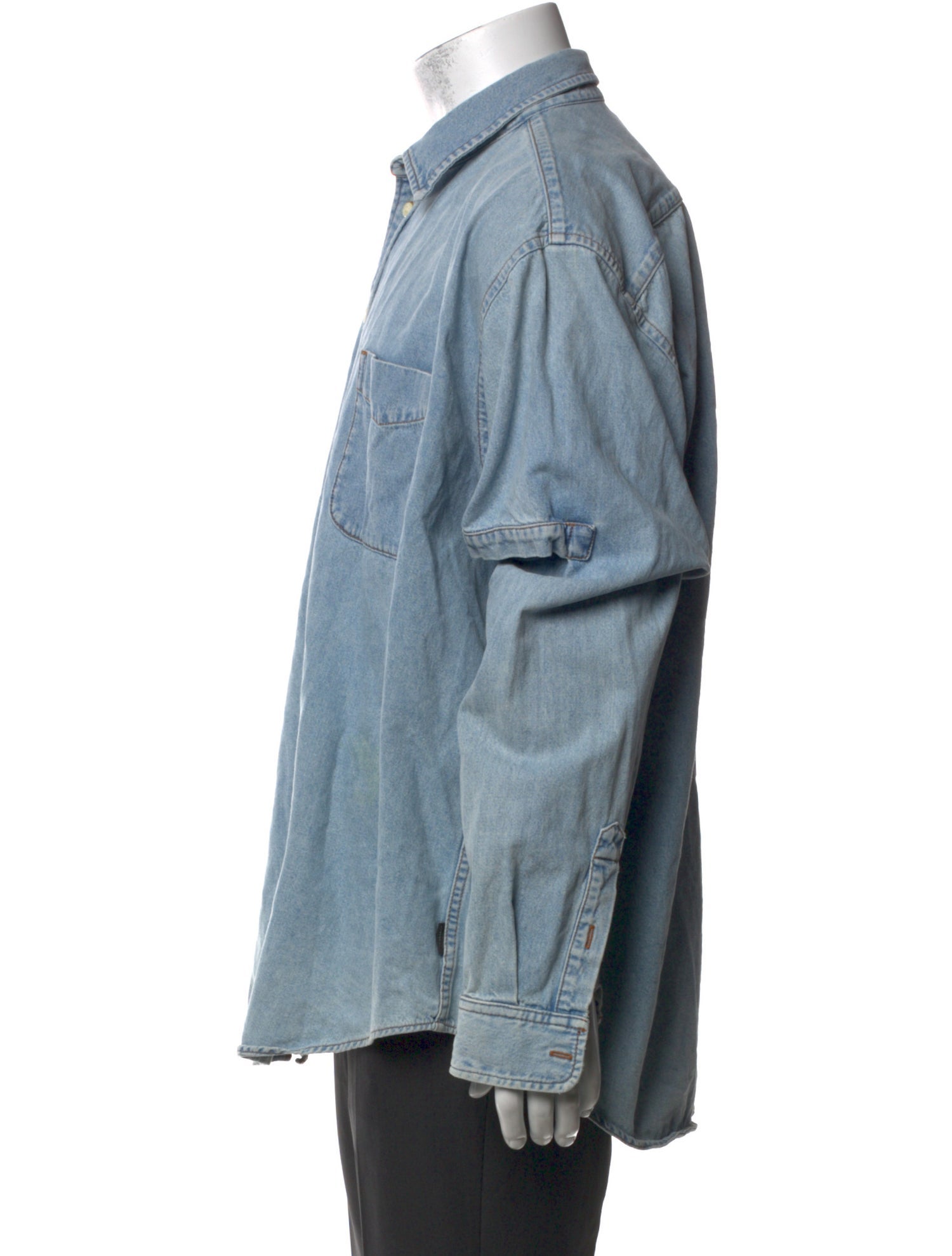 NSF Long Sleeve Denim Shirt - Blue Casual Shirts, Clothing