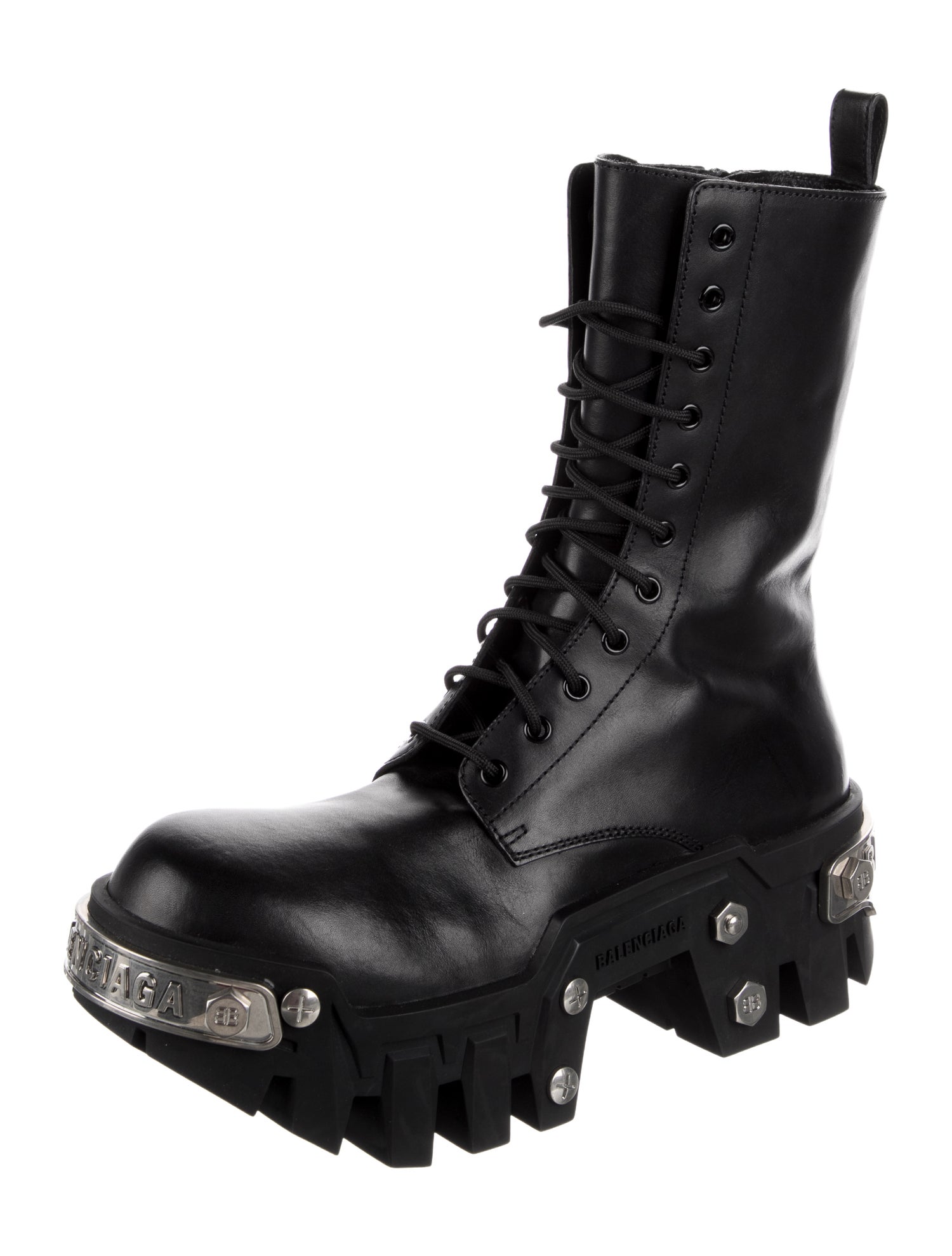 Balenciaga Leather Combat Boots
