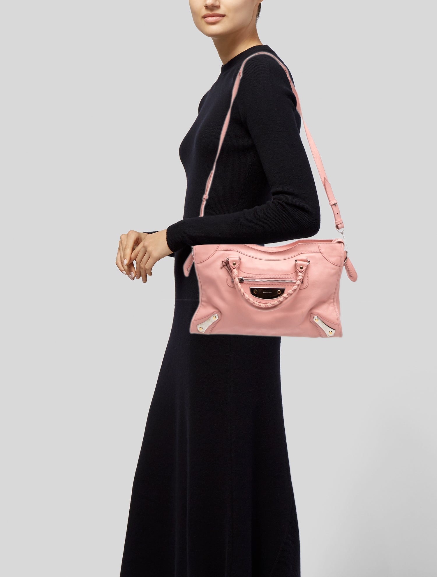 Balenciaga Leather City Medium - Pink Handle Bags, Handbags