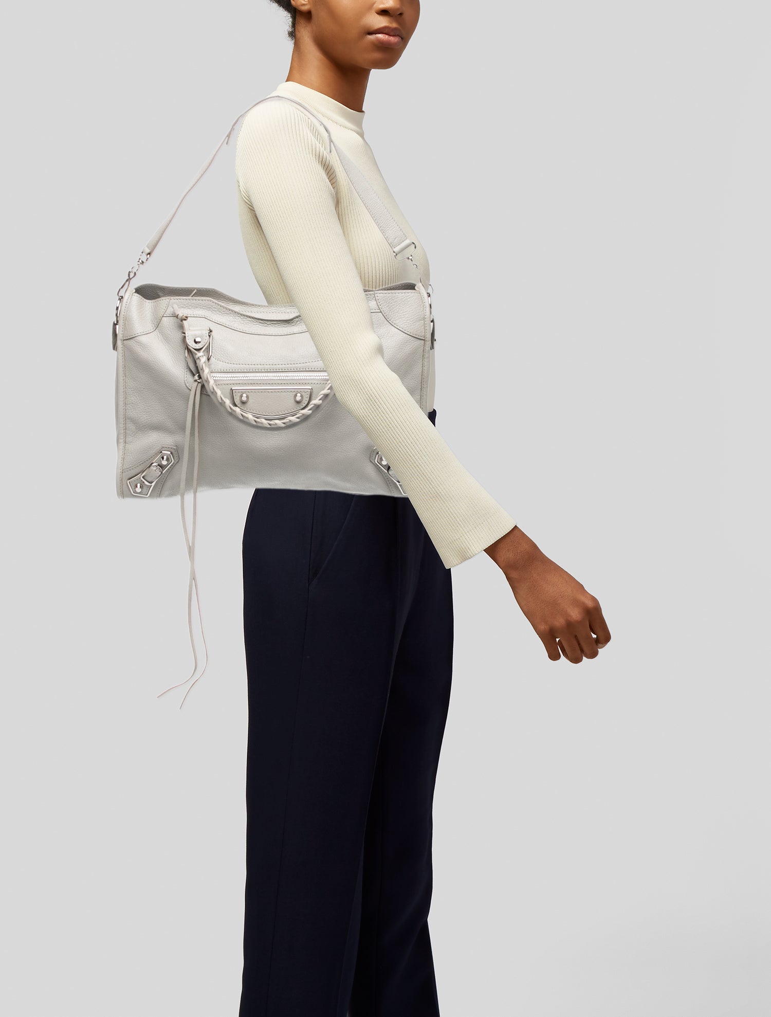 Balenciaga Leather Motocross City Metallic Edge