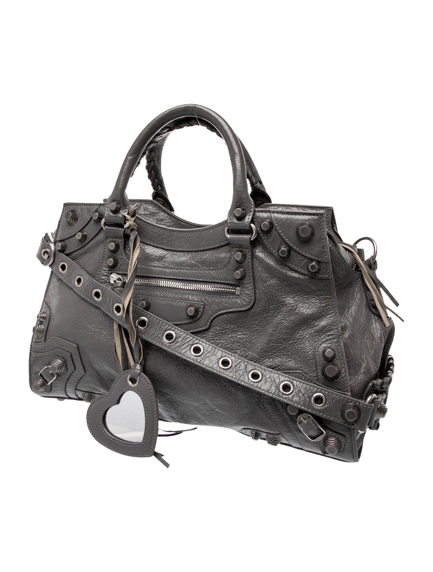 Balenciaga Leather Motocross City Giant 2023 - Grey Crossbody Bags