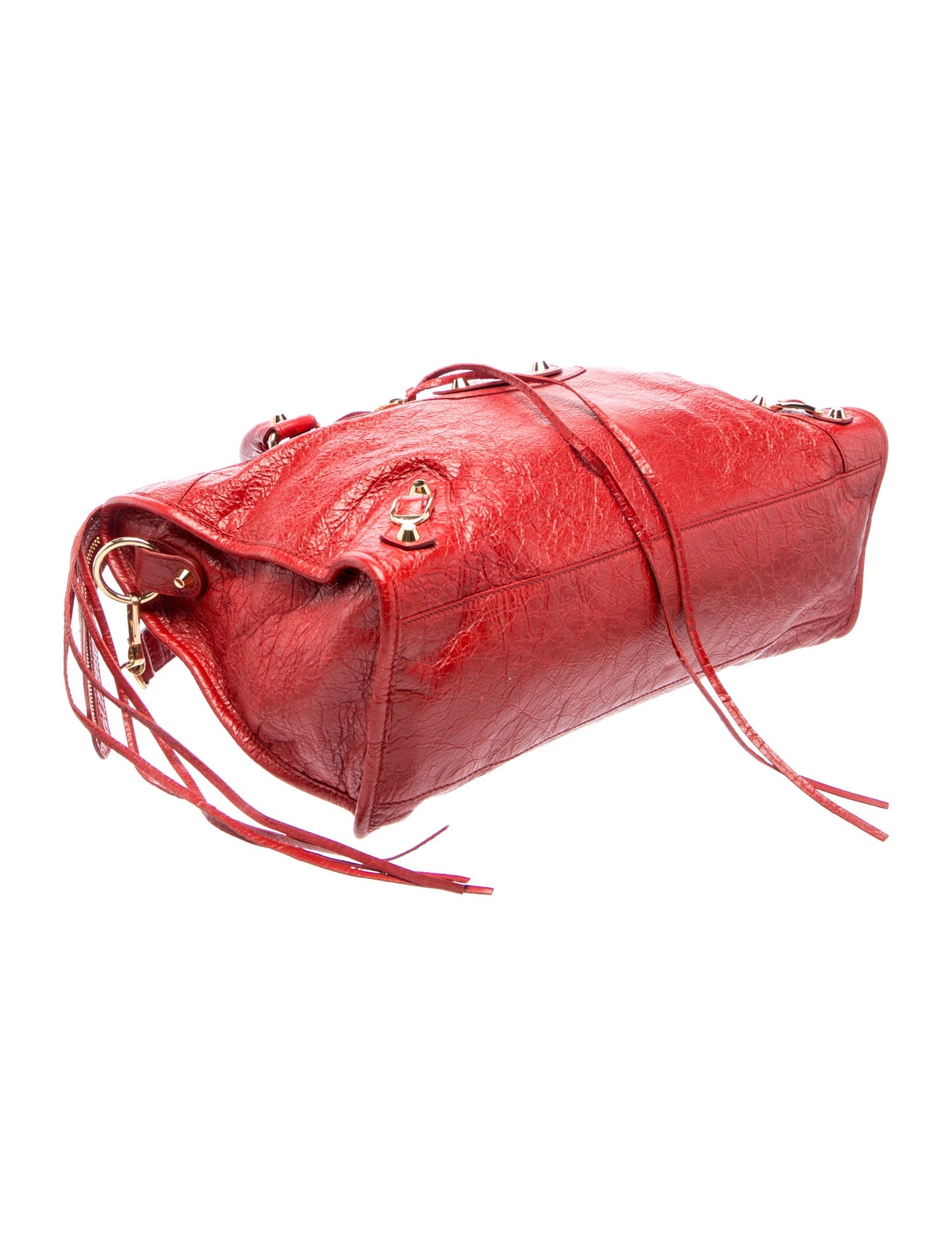 Balenciaga Leather Motocross Classic City - Red Handle Bags