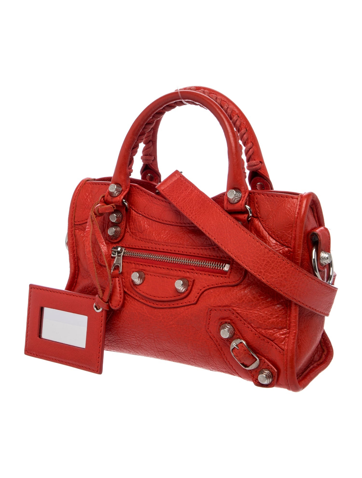 Balenciaga Leather Motocross City Giant - Orange Handle Bags