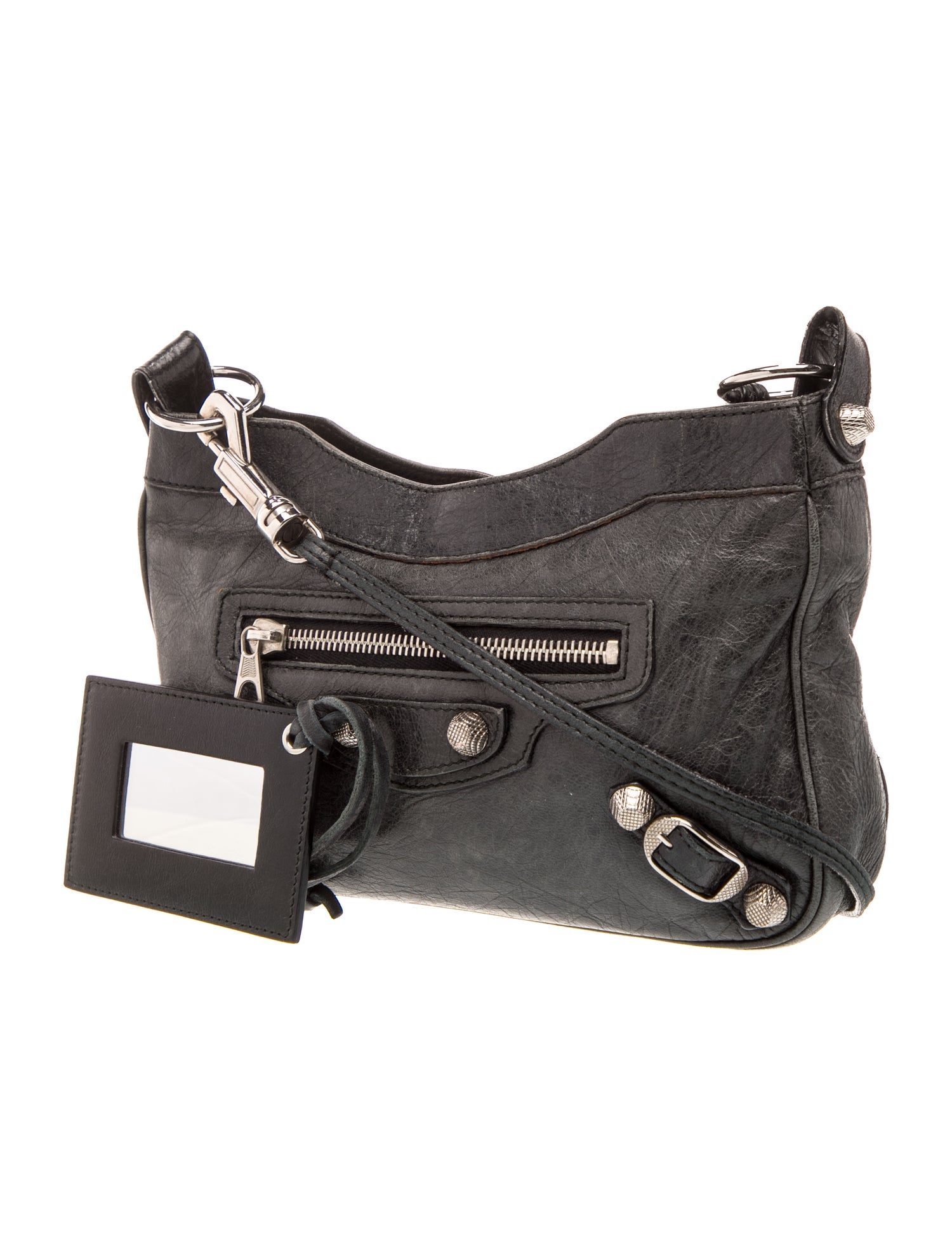 BALENCIAGA ショルダーバッグ Balenciaga Leather Motocross Hip Giant - Grey Crossbody Bags