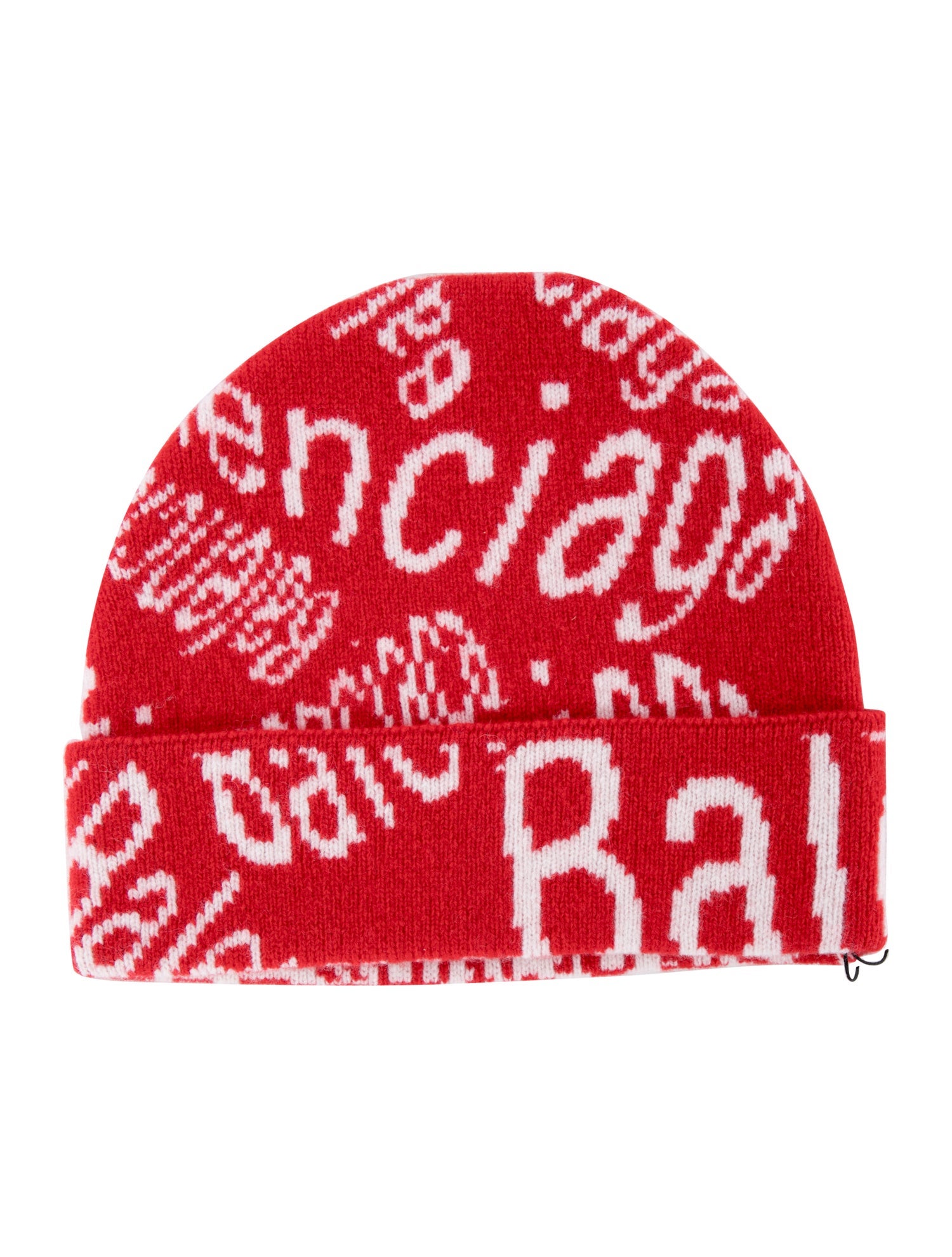 Balenciaga Pattern Print Wool Blend Knit Beanie