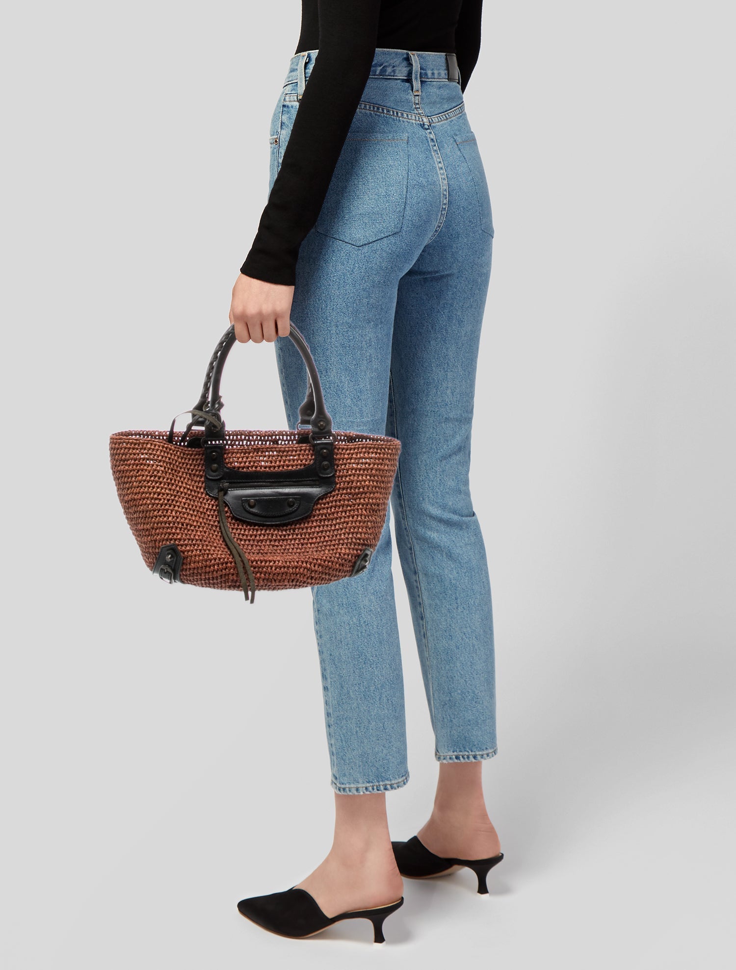 Balenciaga Straw Panier