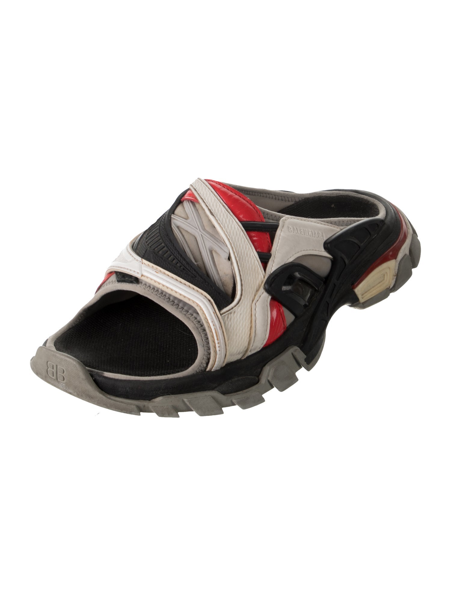 Balenciaga Rubber Colorblock Pattern Slides