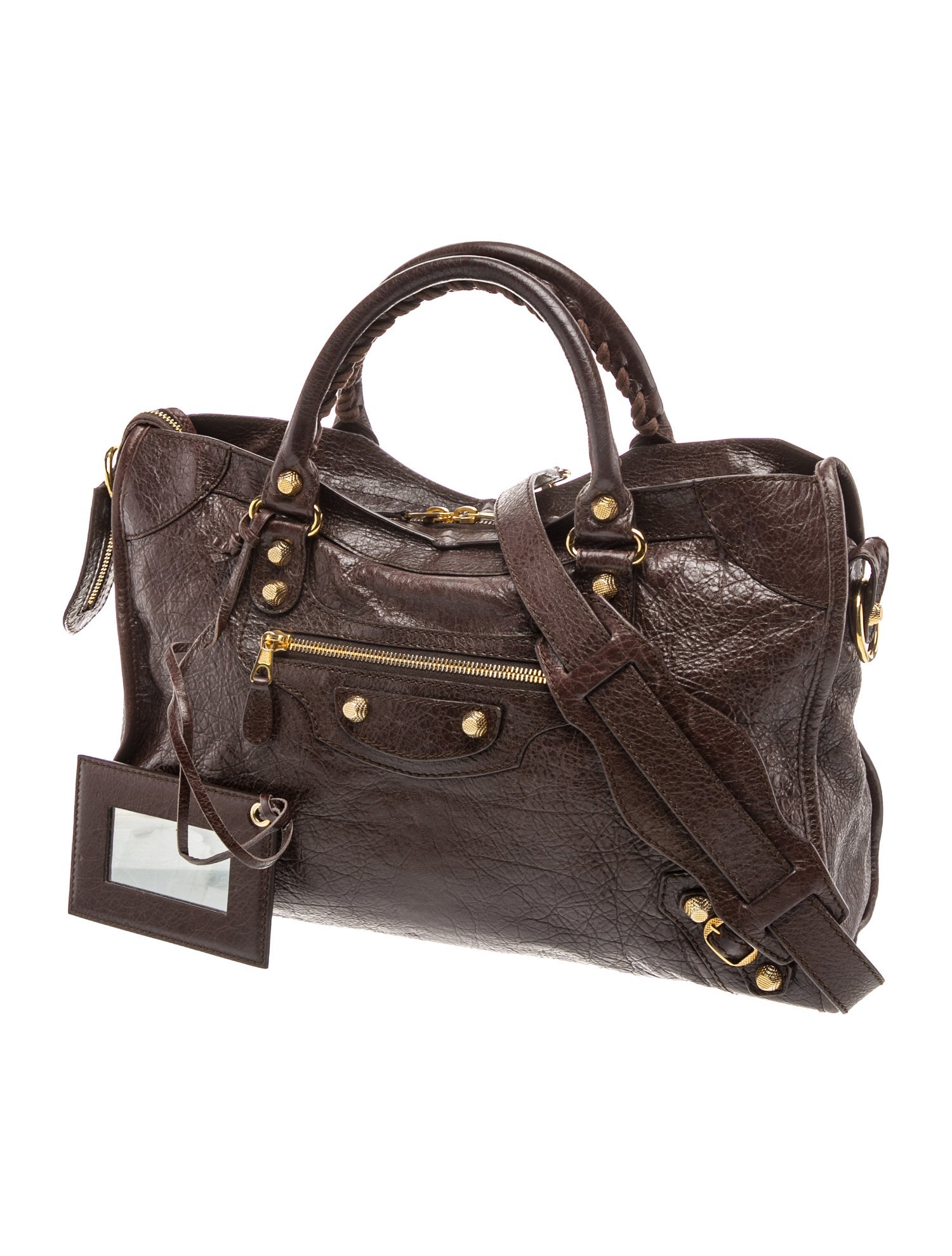 Balenciaga Leather Motocross Classic City - Black Handle Bags