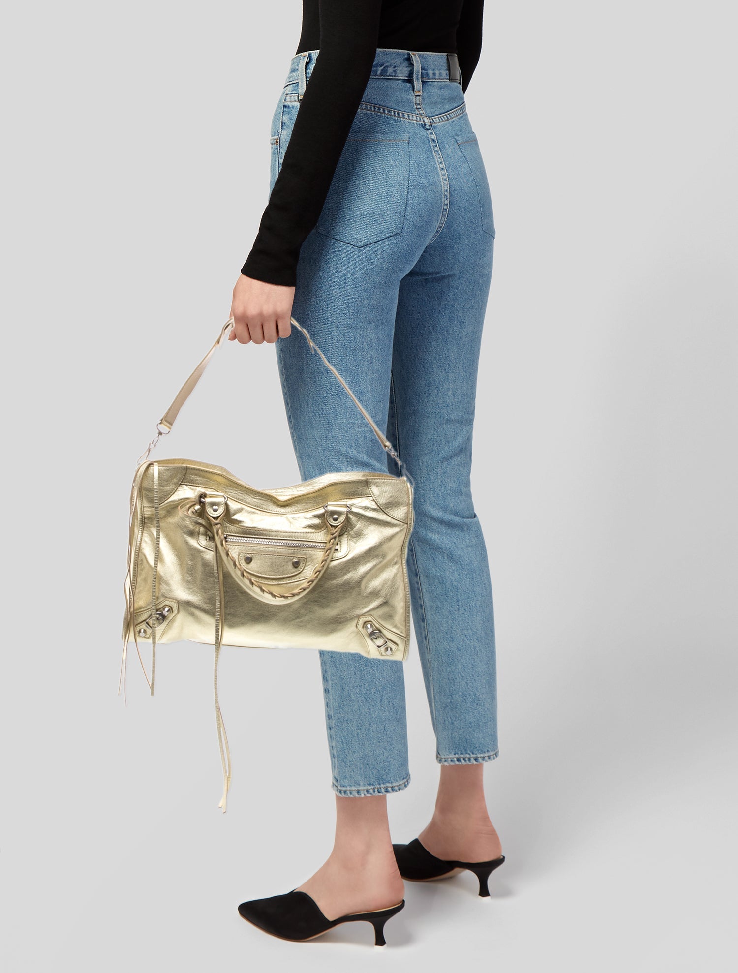 Balenciaga Leather Motocross City Metallic Edge