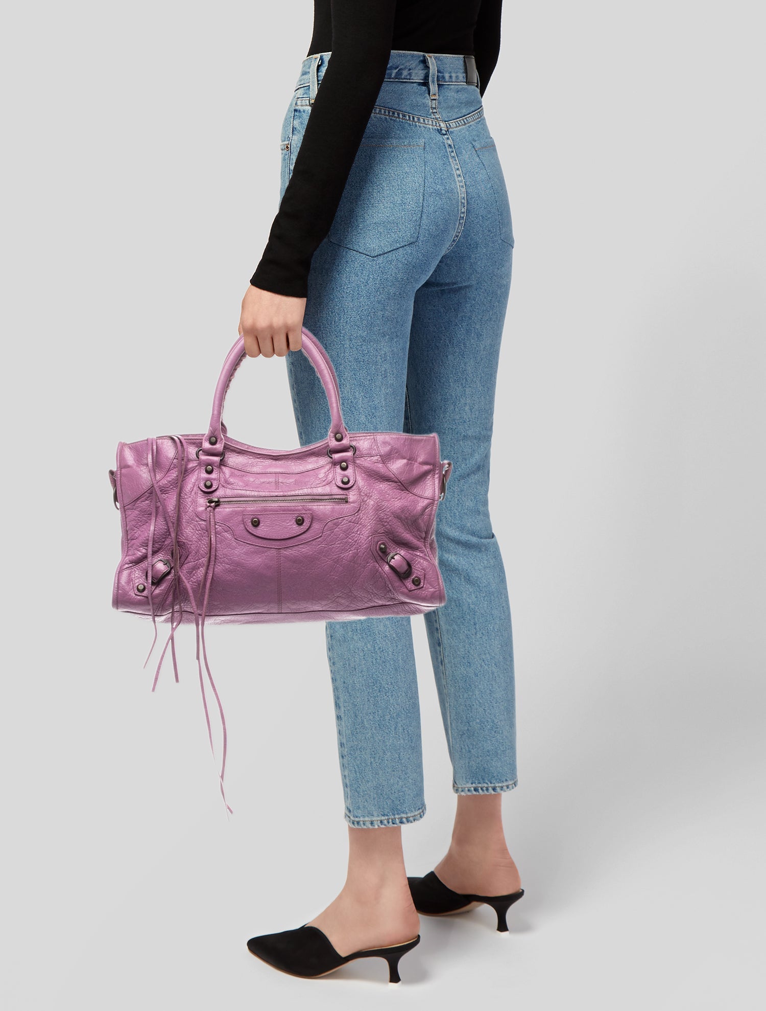 Balenciaga Leather Motocross Day Giant 21 - Blue Hobos, Handbags