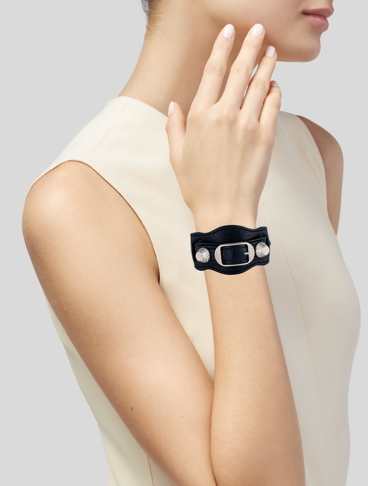Balenciaga Leather Wrap Bracelet