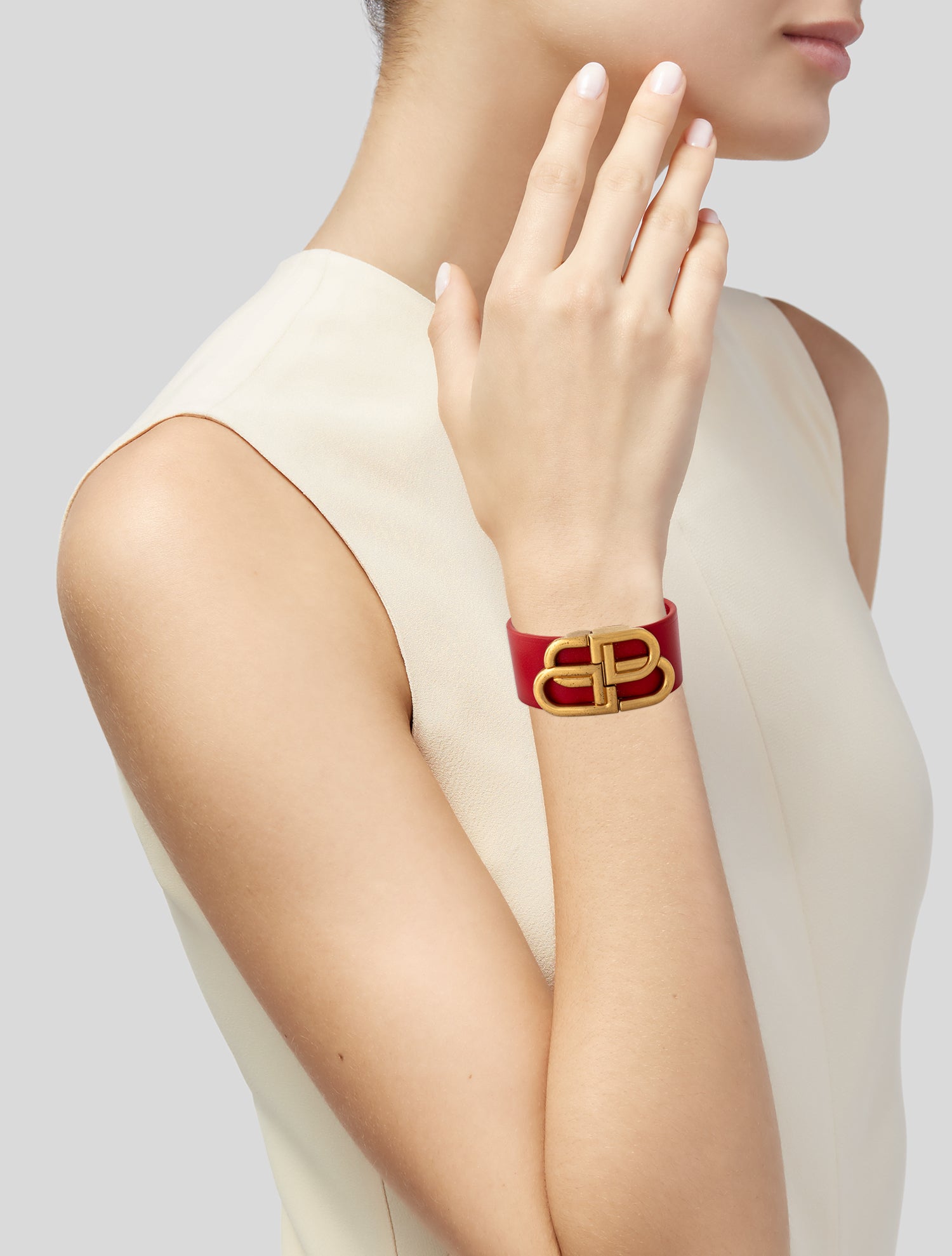 Balenciaga Leather BB Bracelet