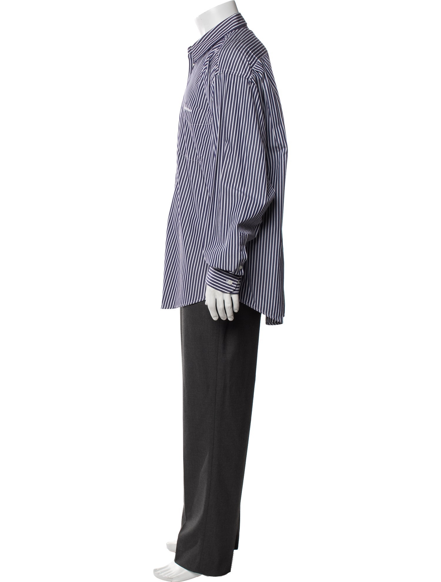 Balenciaga 2018 Striped Dress Shirt