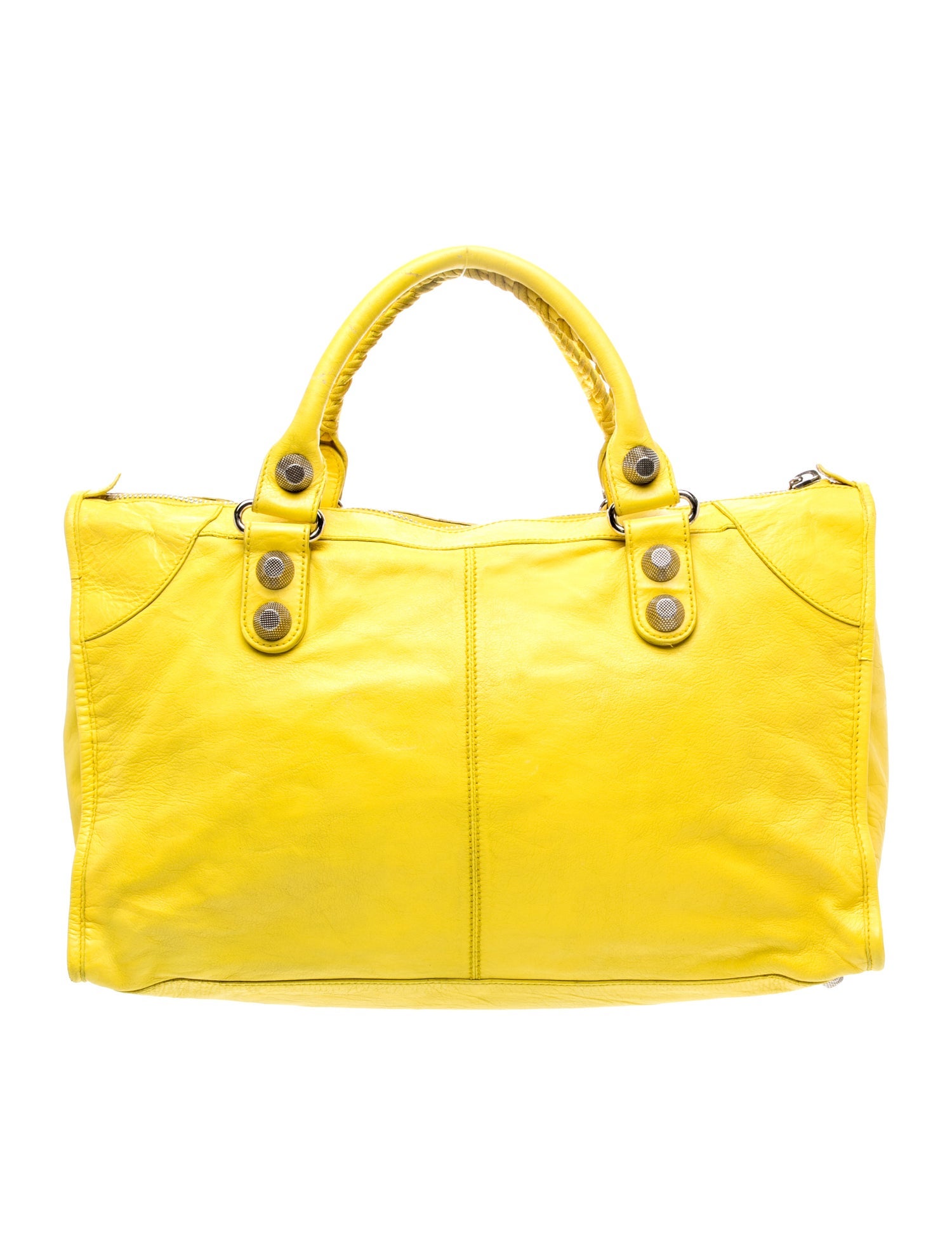 Balenciaga Leather Motocross City Giant - Yellow Handle Bags