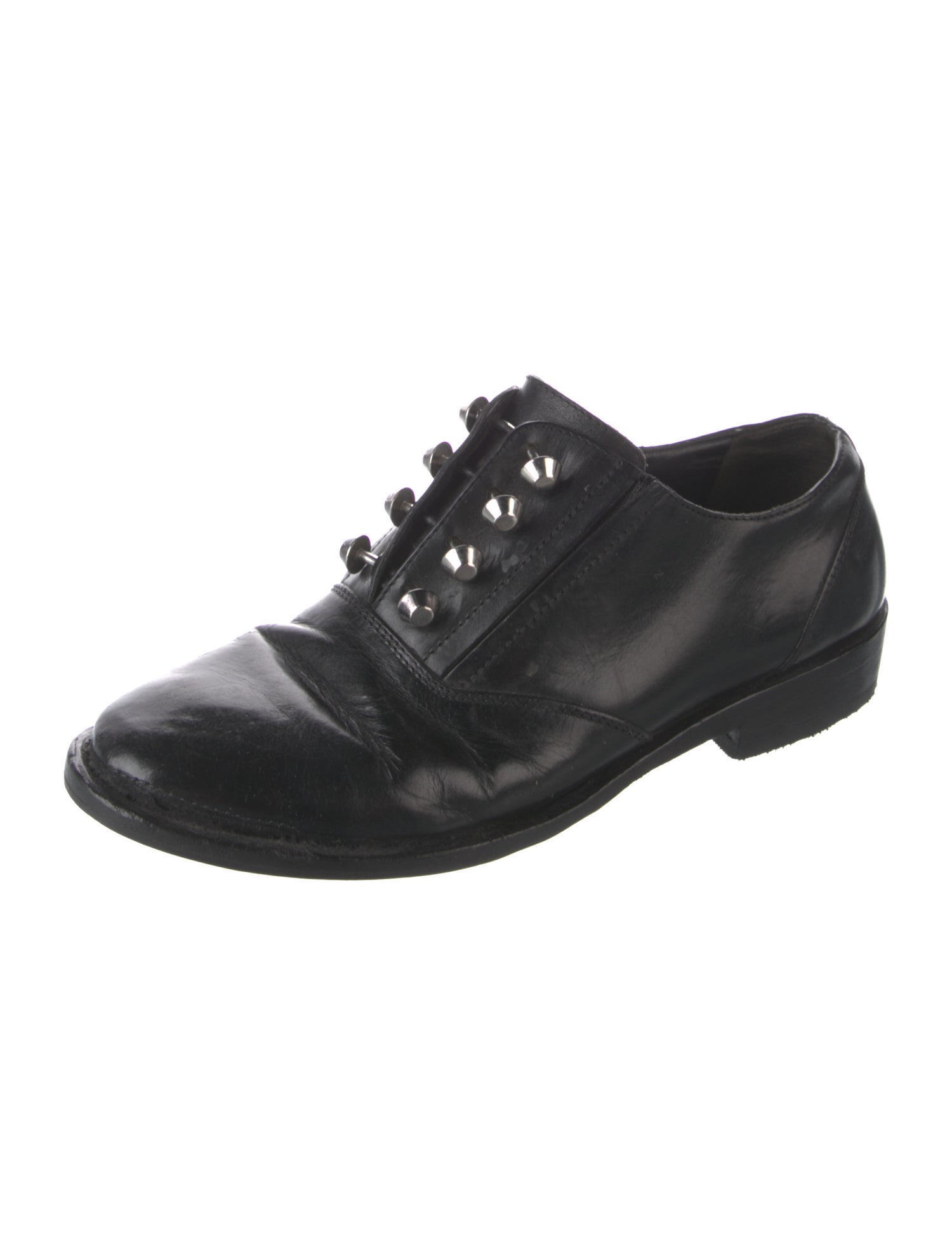 Balenciaga Leather Studded Accents Oxfords