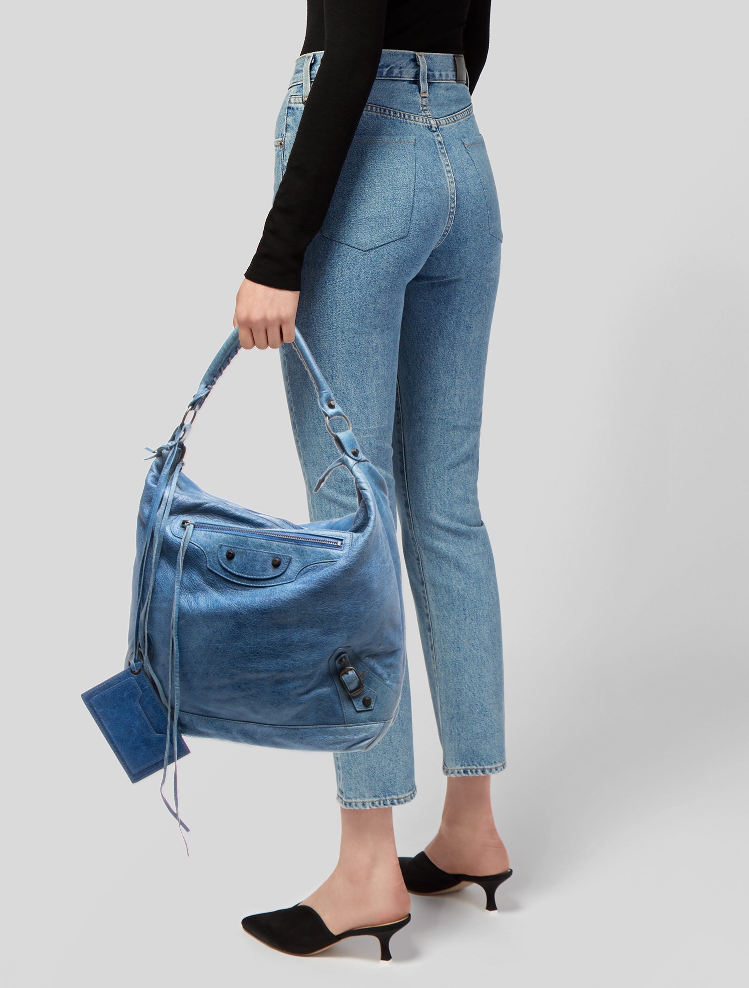 Balenciaga Leather Day - Blue Hobos, Handbags - BAL394059 | The