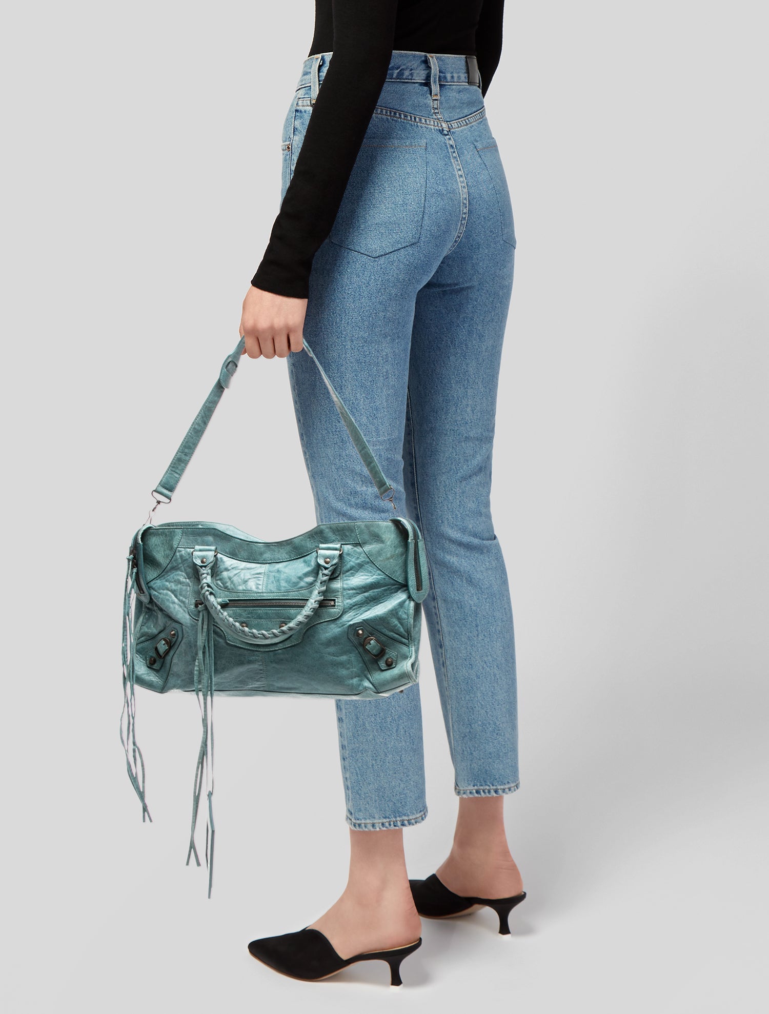 Balenciaga Motocross Giant Covered Brogues City Bag - Neutrals