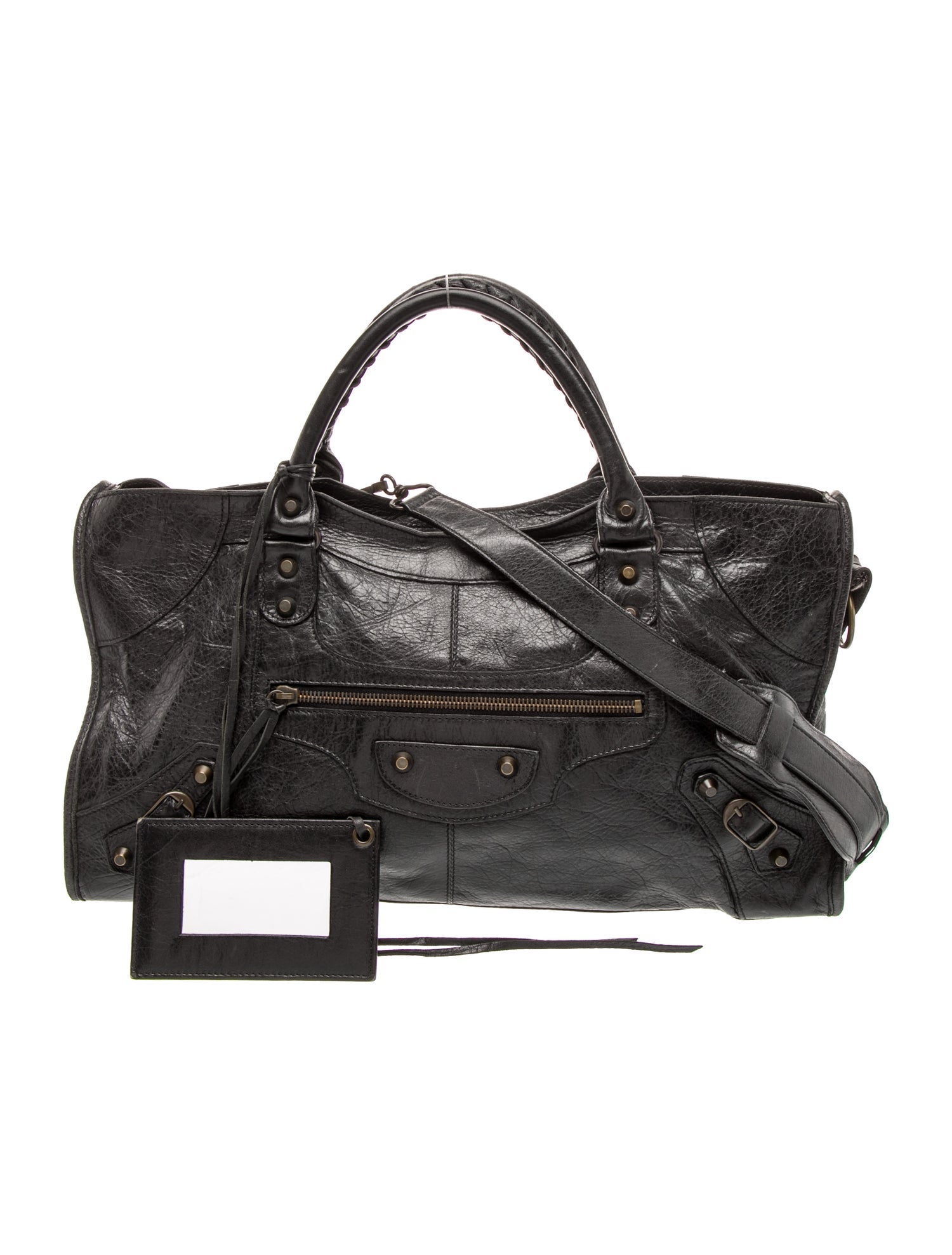 Balenciaga Motocross Giant Covered Brogues City Bag - Red Handle