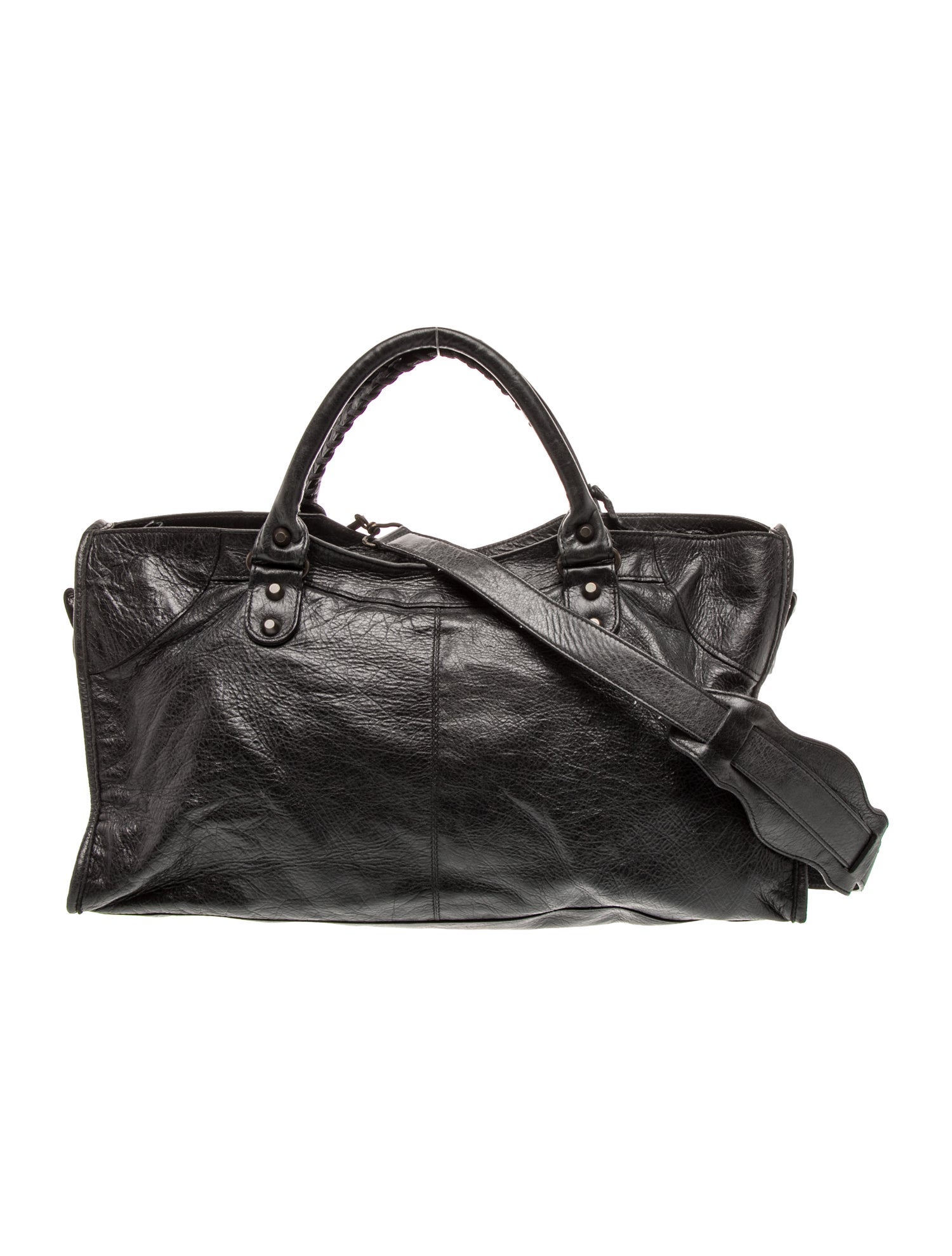 Balenciaga Leather Motocross Classic City - Black Handle Bags