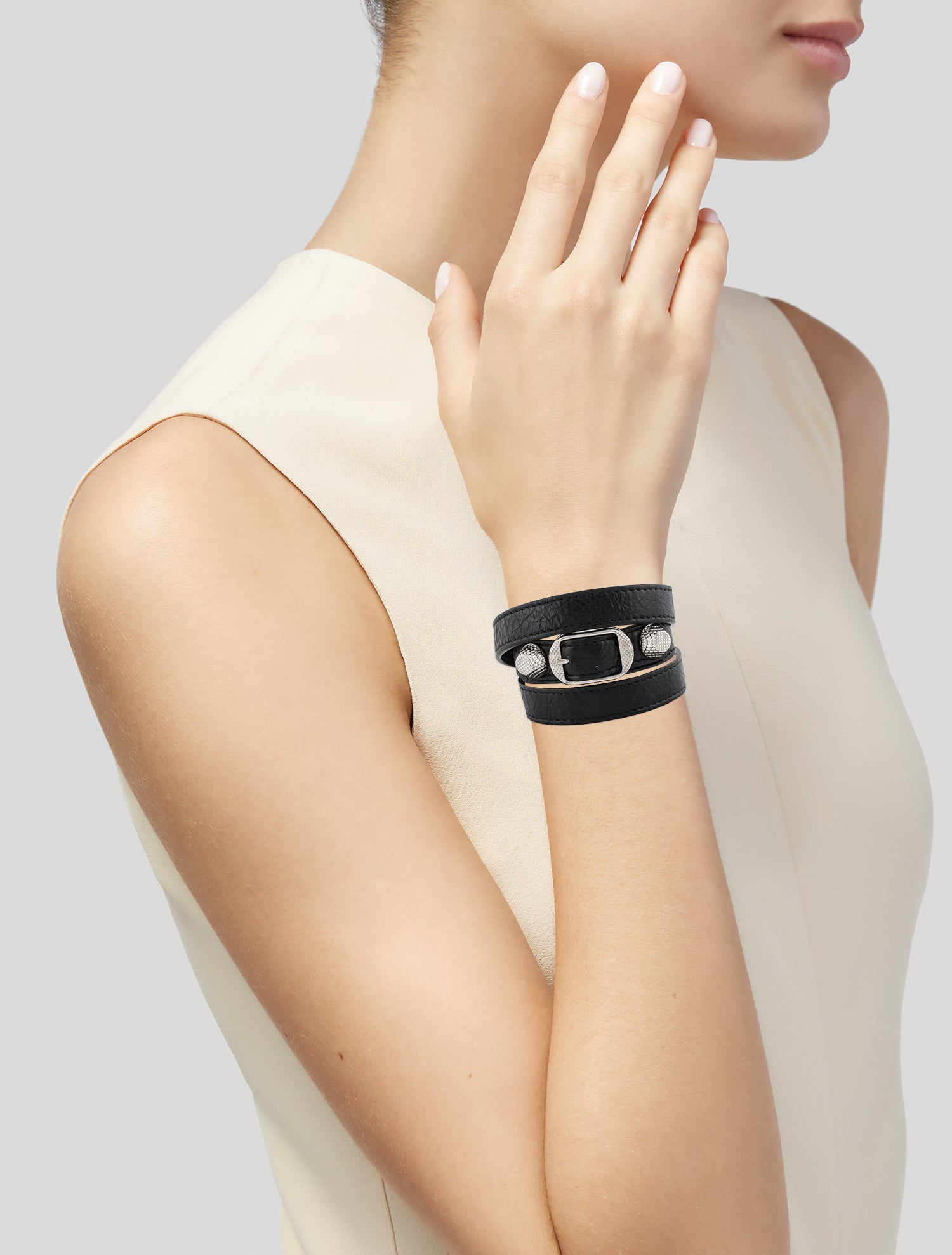 McQ Alexander McQueen Razor-Blade Wrap Bracelet - Black Wrap